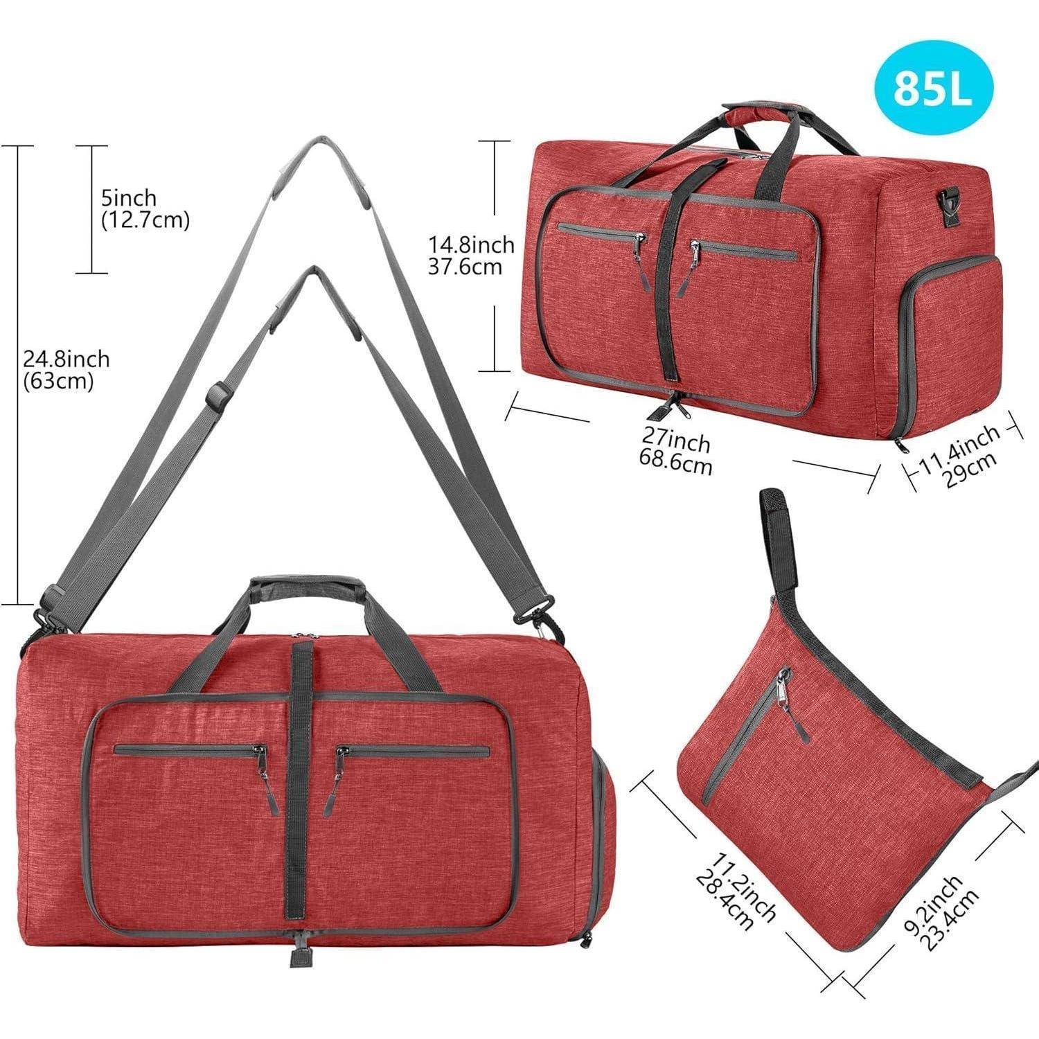 Leichte Faltbare Reisetasche 65L Sporttasche Damen Herren mit