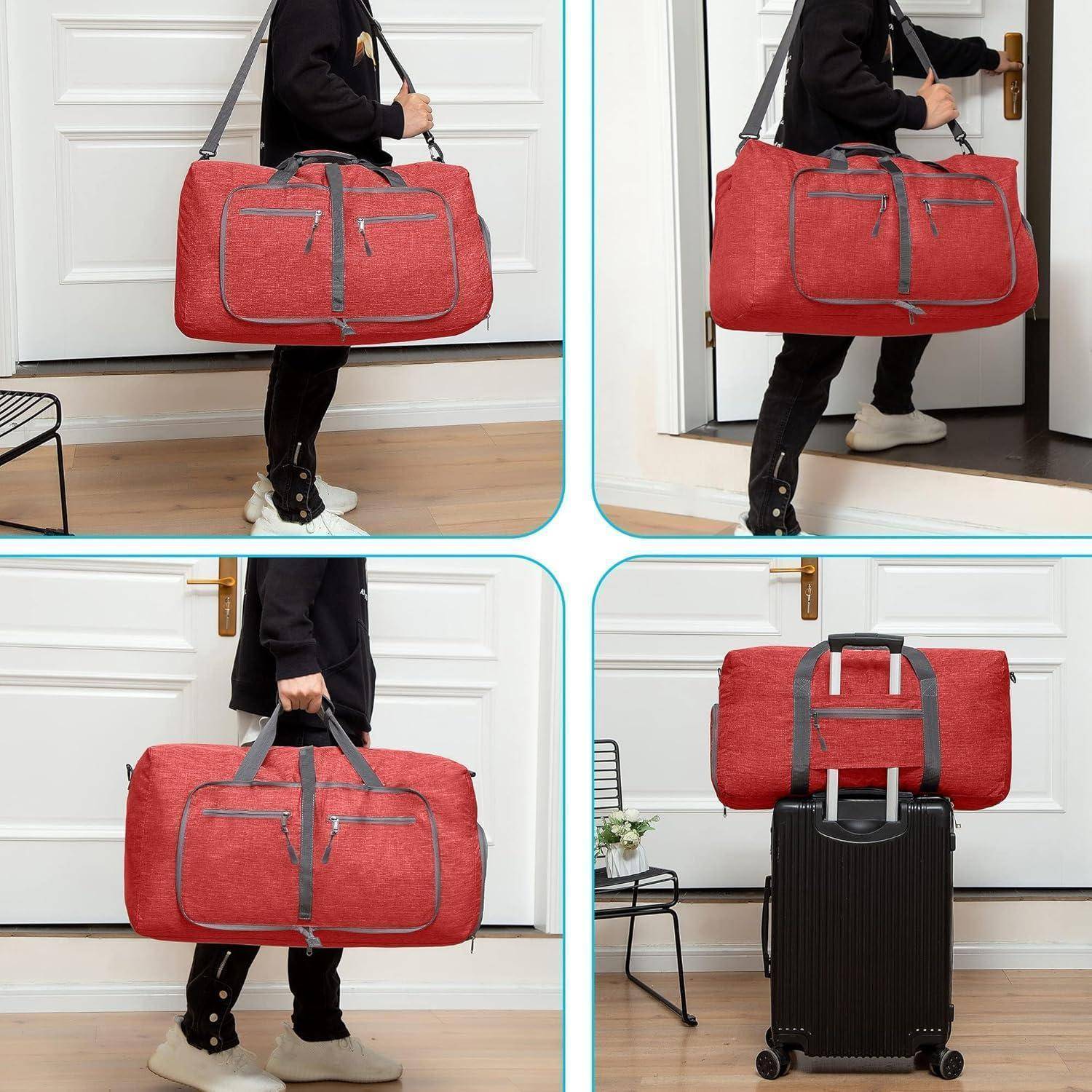Leichte Faltbare Reisetasche 65L Sporttasche Damen Herren mit