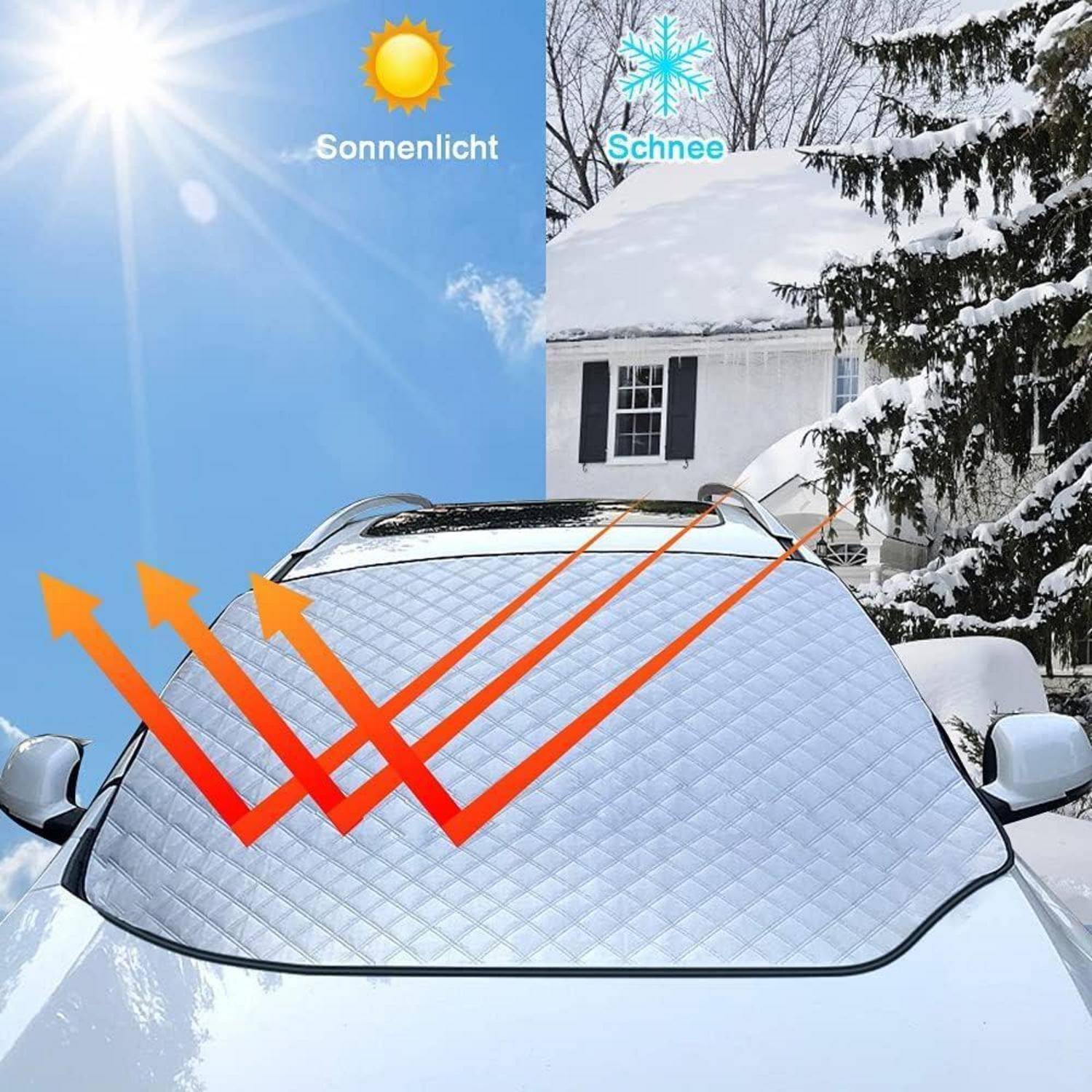 Frontscheibenabdeckung Winter Schutz Auto Windschutzscheibe 183x116cm