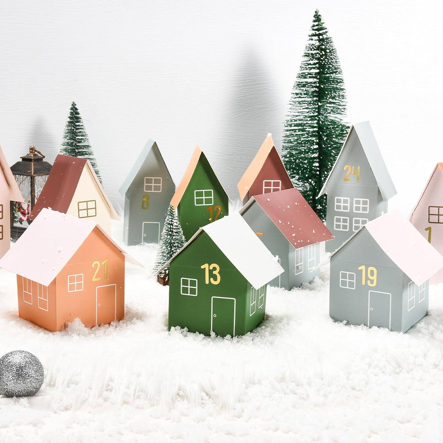 Adventskalender zum Befüllen 24 Weihnachtskalender Häuser