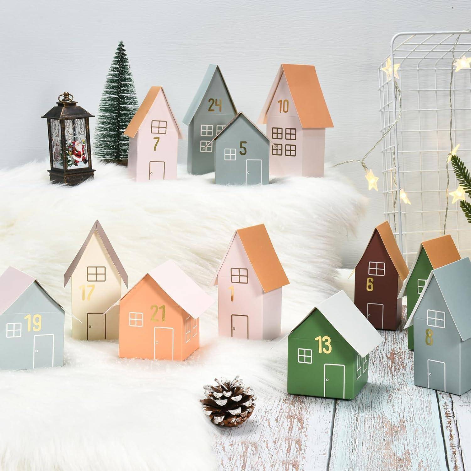 Adventskalender zum Befüllen 24 Weihnachtskalender Häuser