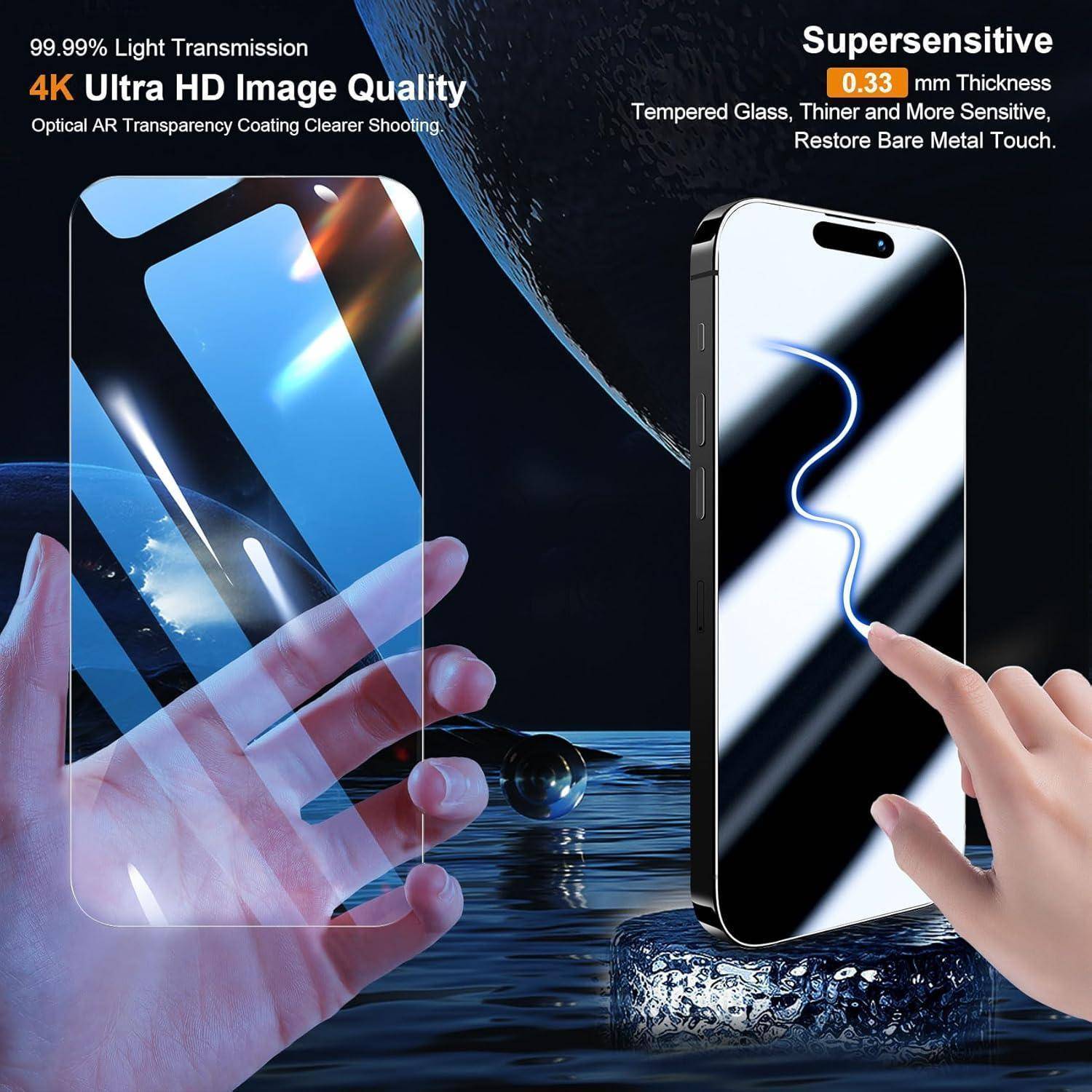 3er Set Panzer Schutz Glas für iPhone 15 6,1 Zoll mit Kameraschutz