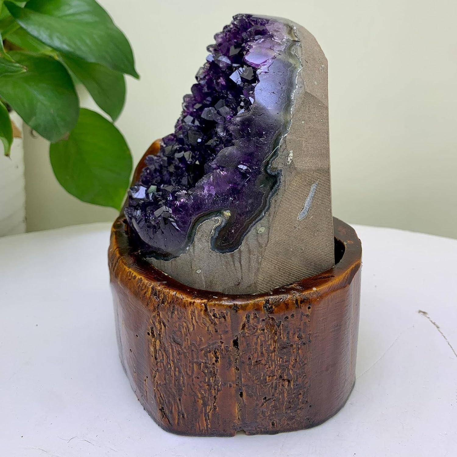Amethyst-Cluster 3,75 Pfund Polierte Kanten Hexerei Heilkristalle