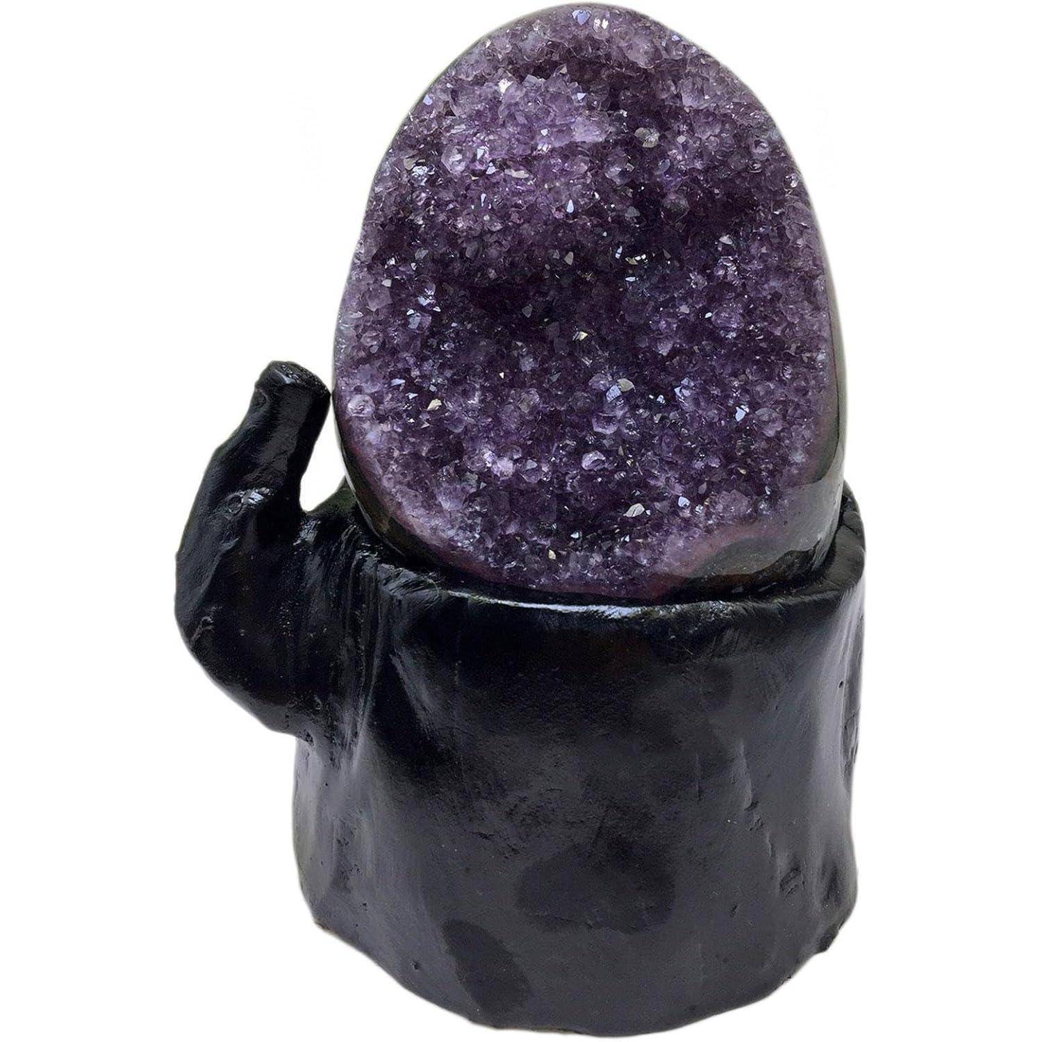 Natürliche Amethyst-Cluster-Geode, Rohe Kristalle, Heilkristalle, Lila