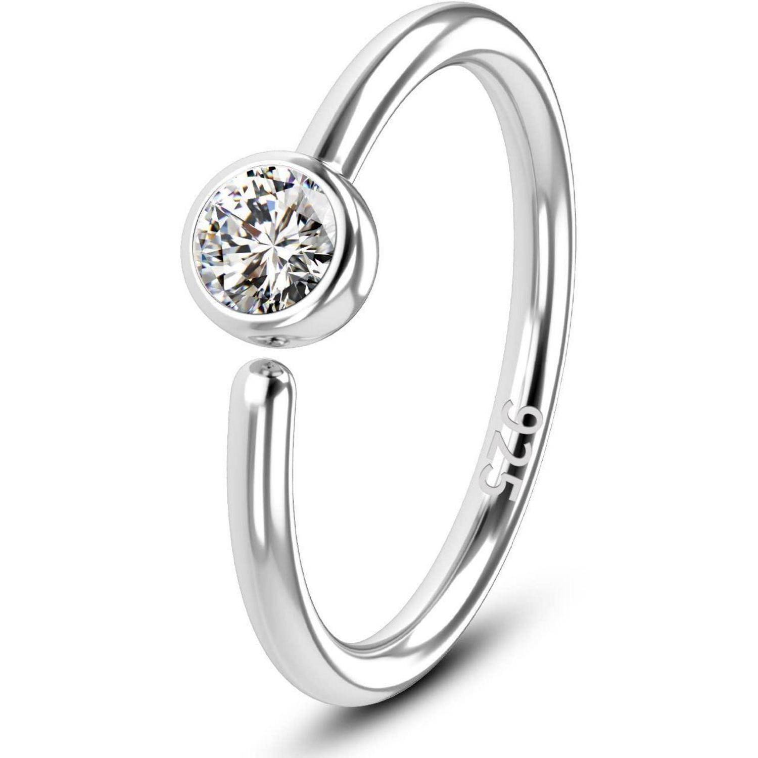 20G Nasenpiercing Silber 925 CZ Nose Ring Hoop Nasenring Piercing