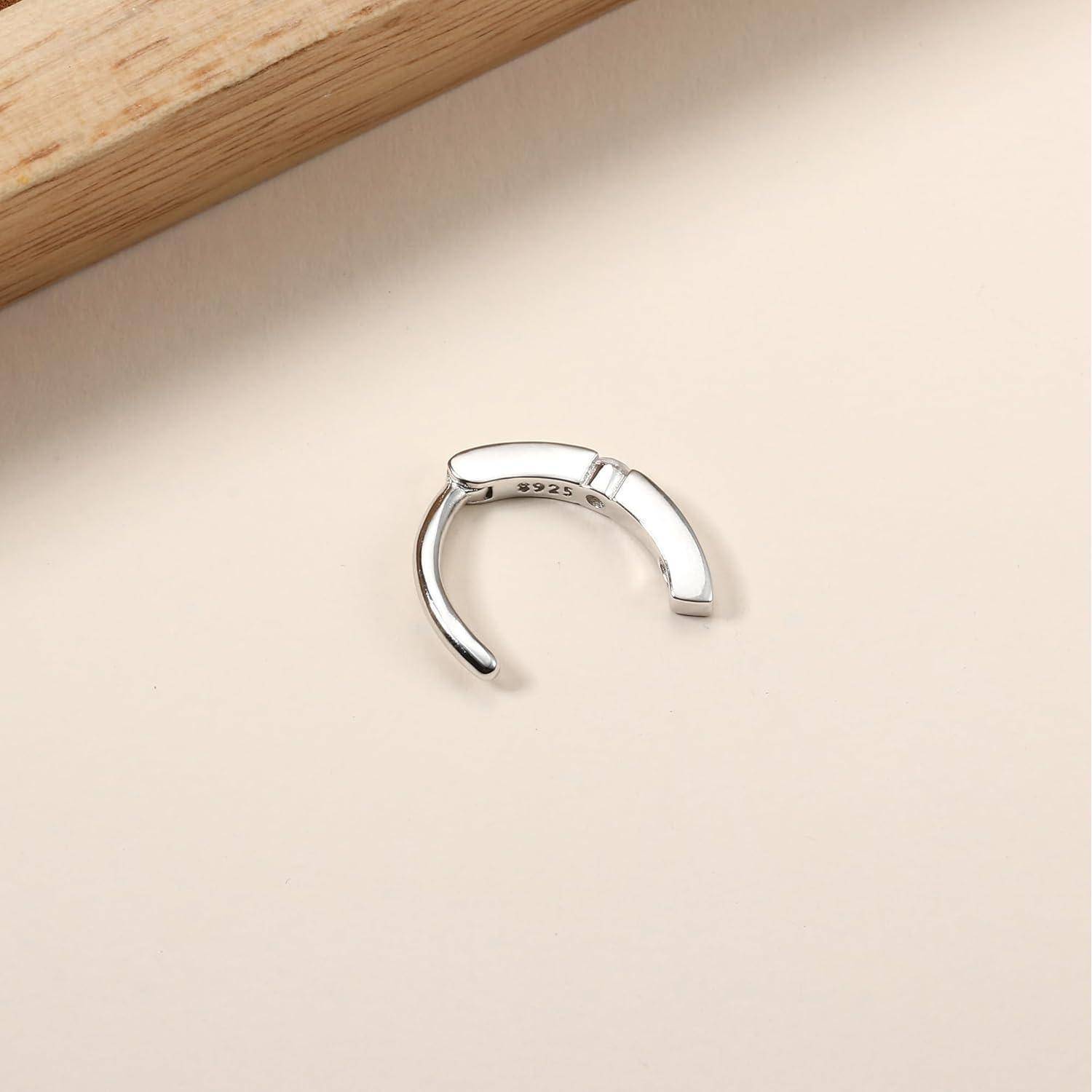 14G Bauchnabelpiercing Silber 925 CZ Creolen Ring Hypoallergen