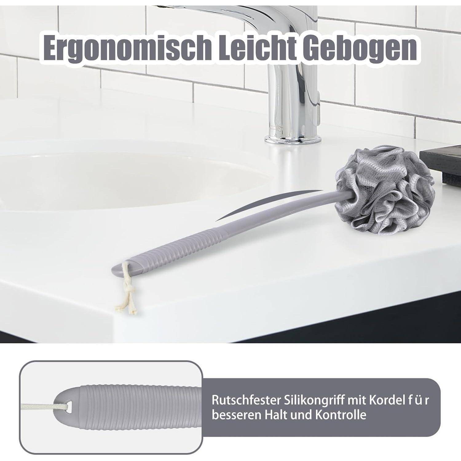 Badeschwamm Duschschwamm Set Peeling Schwamm Rückenbürste 42cm Weiches