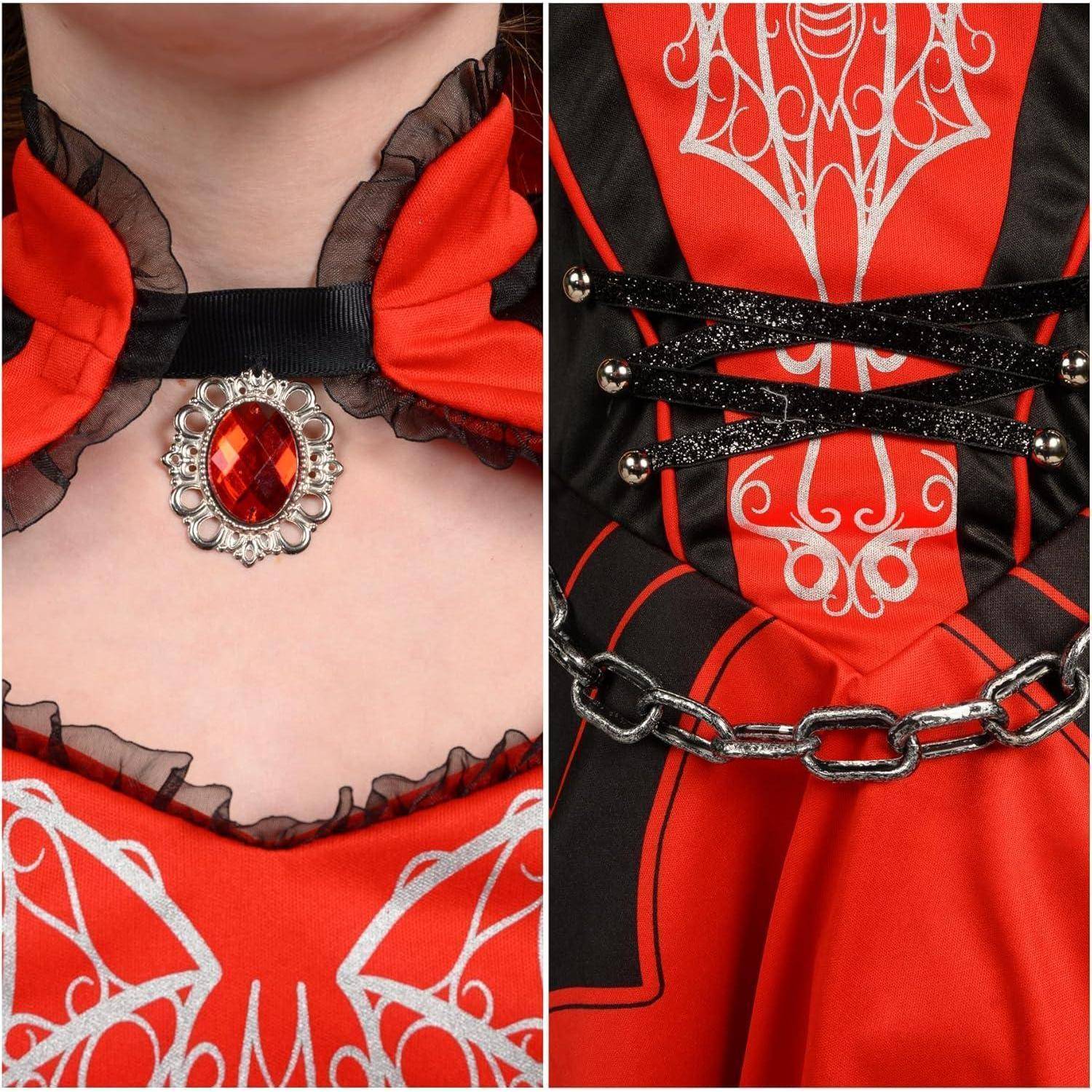 Kostüm Mädchen Vampir Kleid Halloween Rollenspiel Small (5 - 7 Jahre)