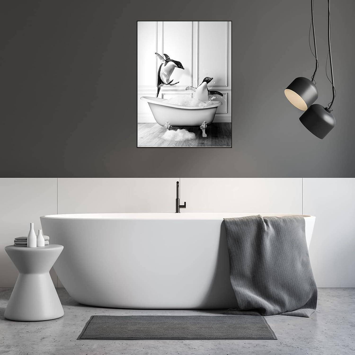 Leinwandbild Hochlandrind Badewanne 60x90cm QE2 60L x 90B cm
