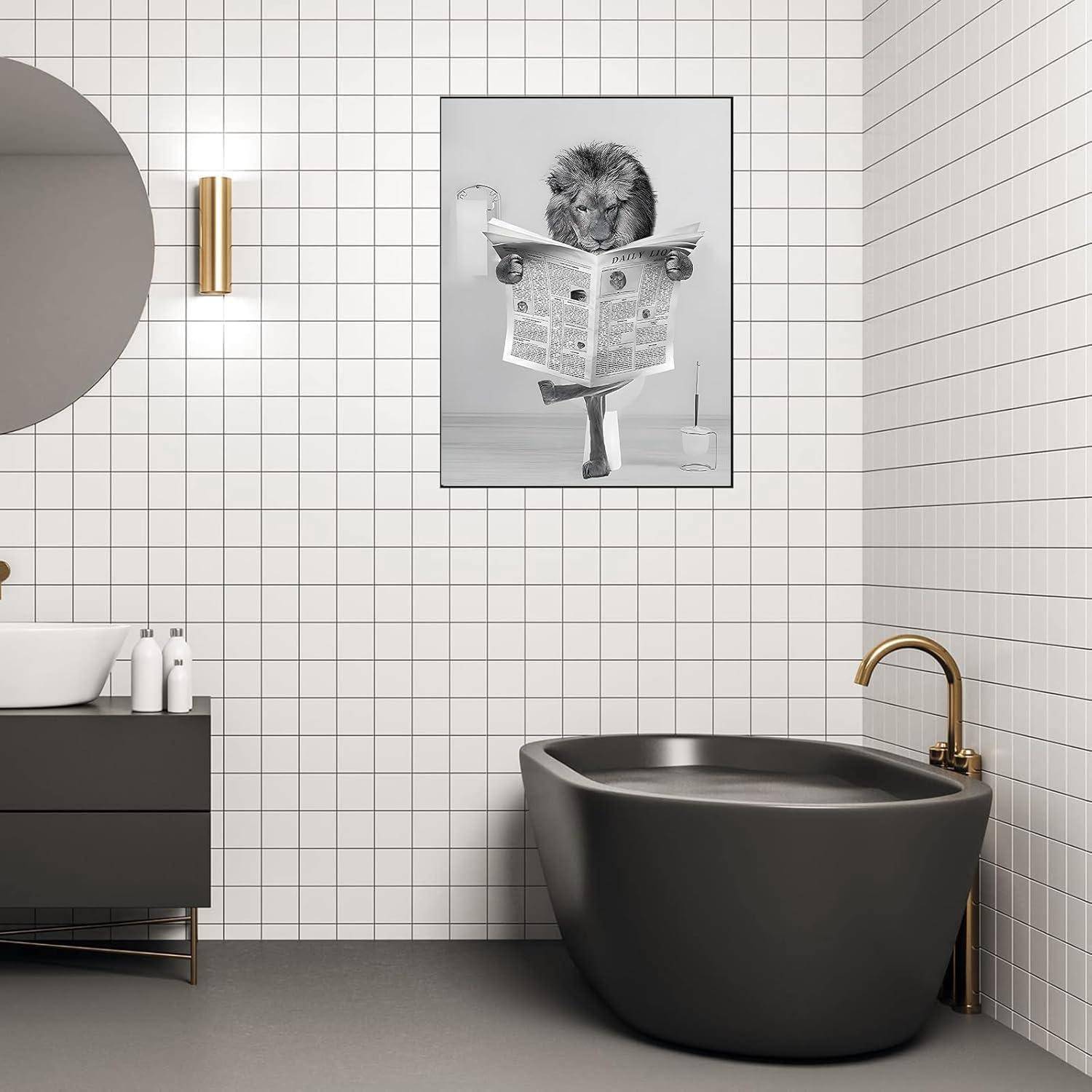 Leinwandbild Hochlandrind Schwarz Weiß Badewanne SZ 50L x 70B cm