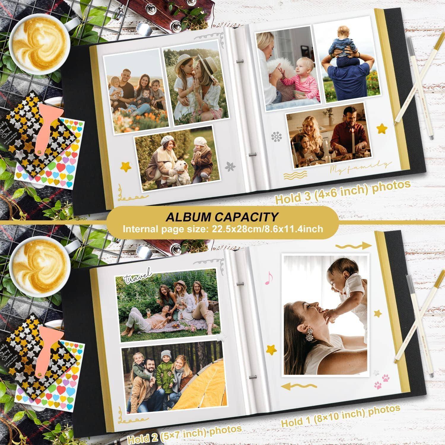 Fotoalbum Selbstklebend Scrapbook Leinen Groß Weiße Seiten Fotobuch