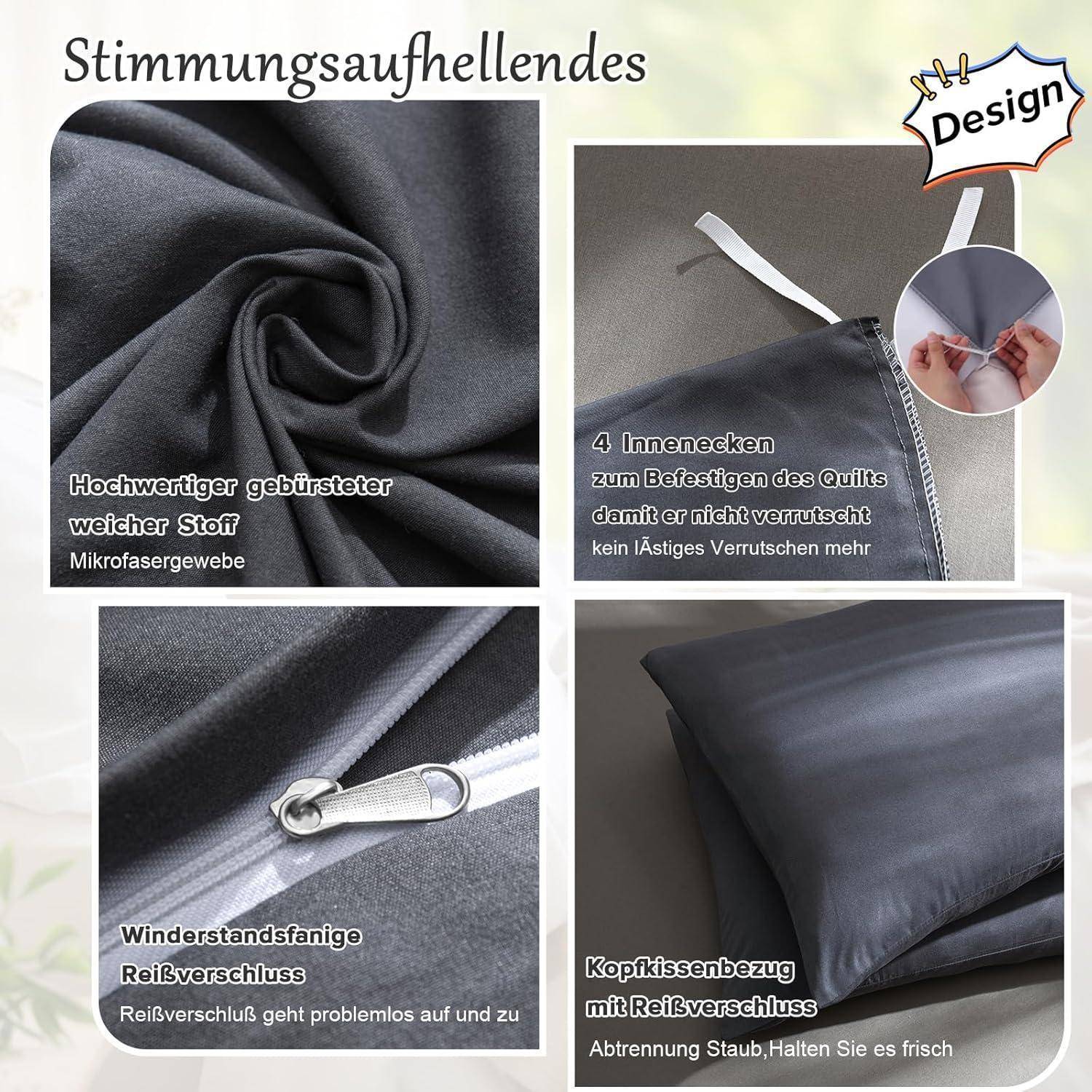 Graues Bettwäsche-Set 