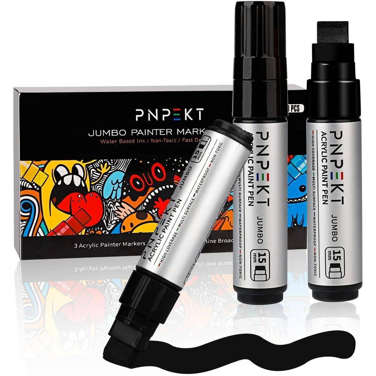 Acryl Marker 7 lebendige Farben 15mm breite Keilspitze wasserfest für
