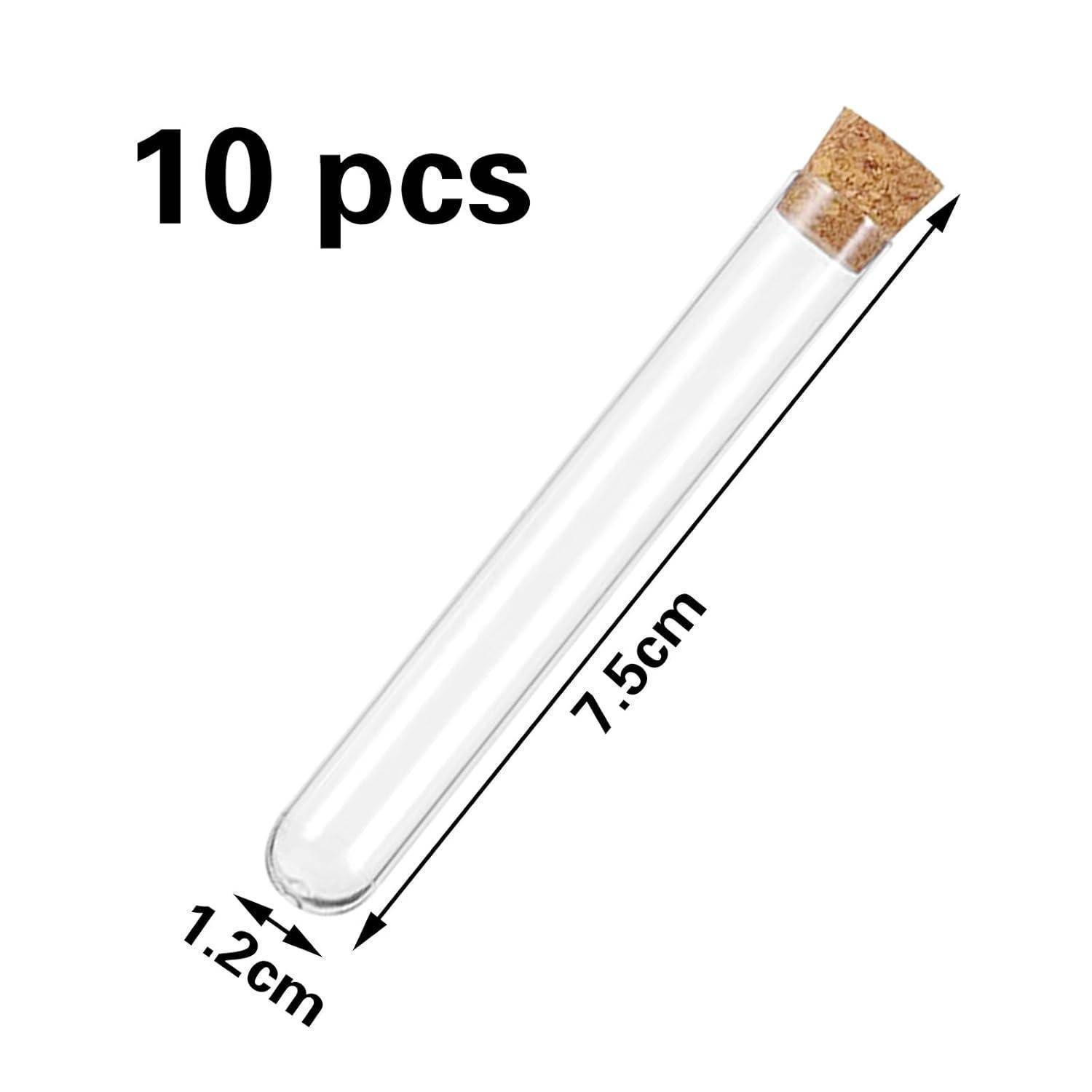Reagenzgläser mit Korken 12x75mm 10 Stück ideal für Blumen