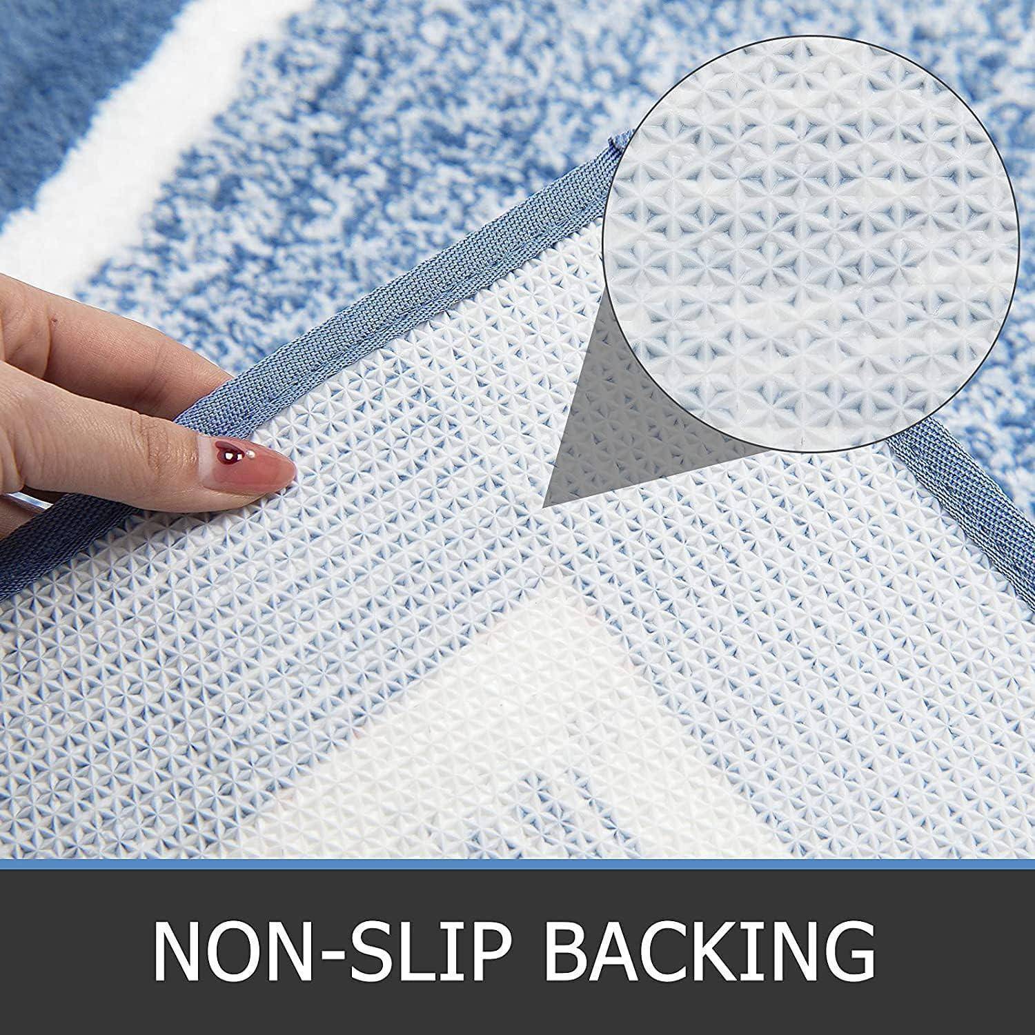 Weiche Absorbent Badematten 3-teilig, rutschfest, waschbar, blaue