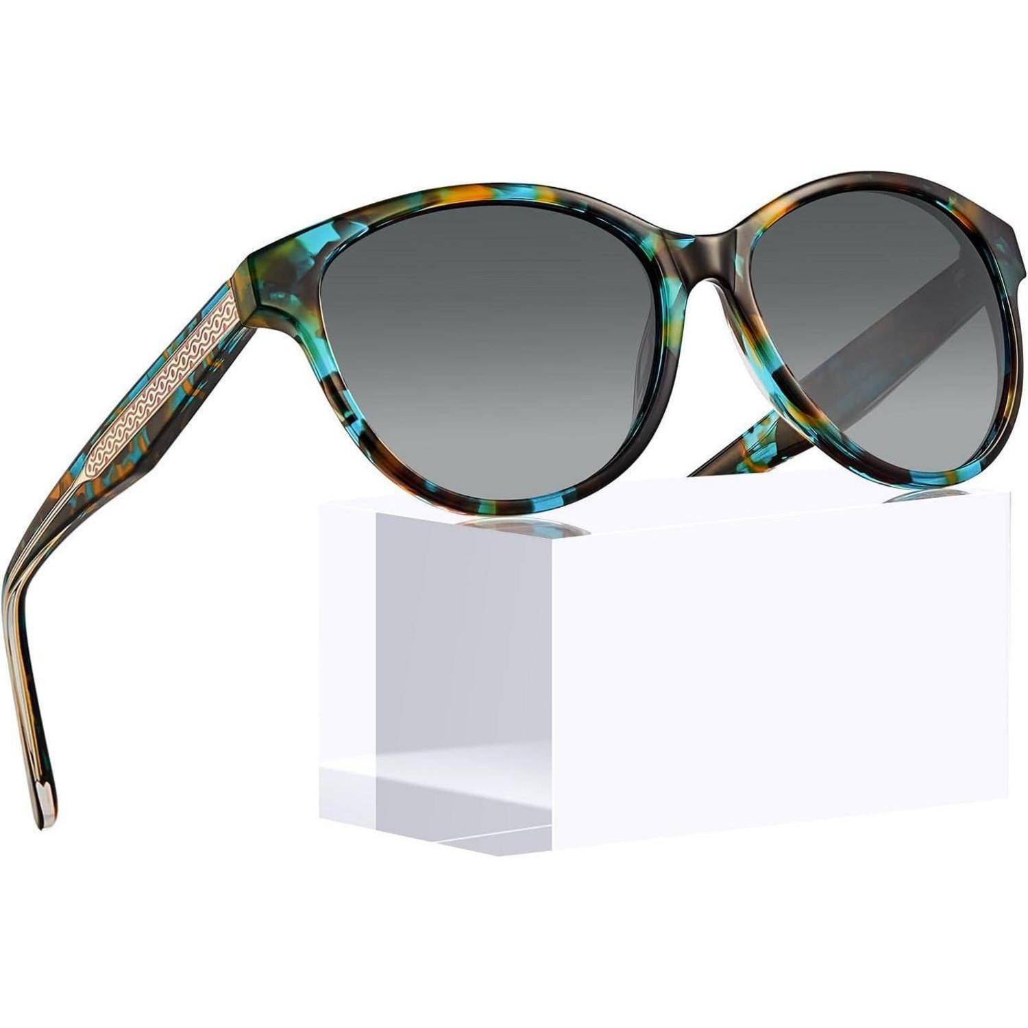 Verspiegelte Polarisierte Sonnenbrille UV400 Blumenmuster Cat Eye