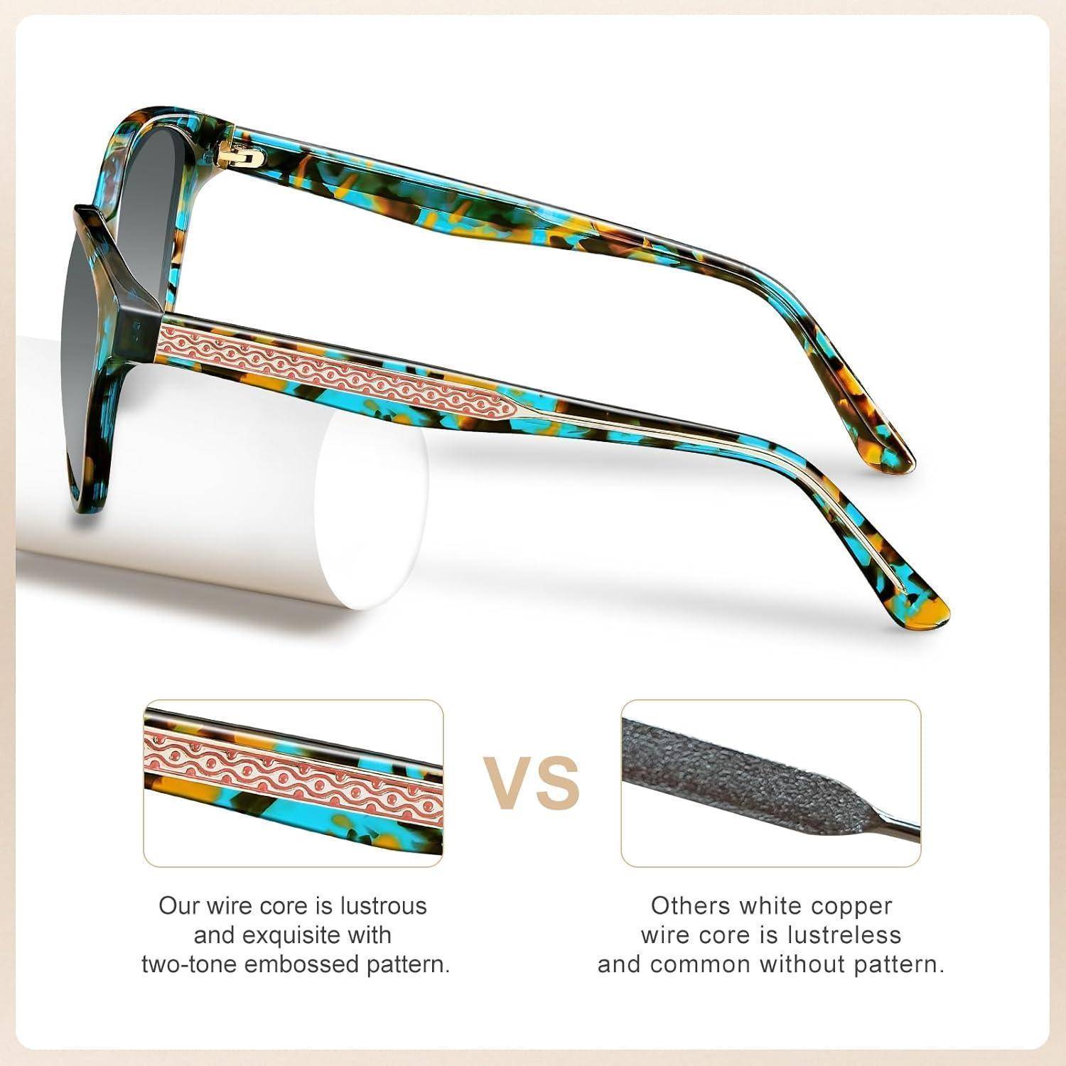 Verspiegelte Polarisierte Sonnenbrille UV400 Blumenmuster Cat Eye