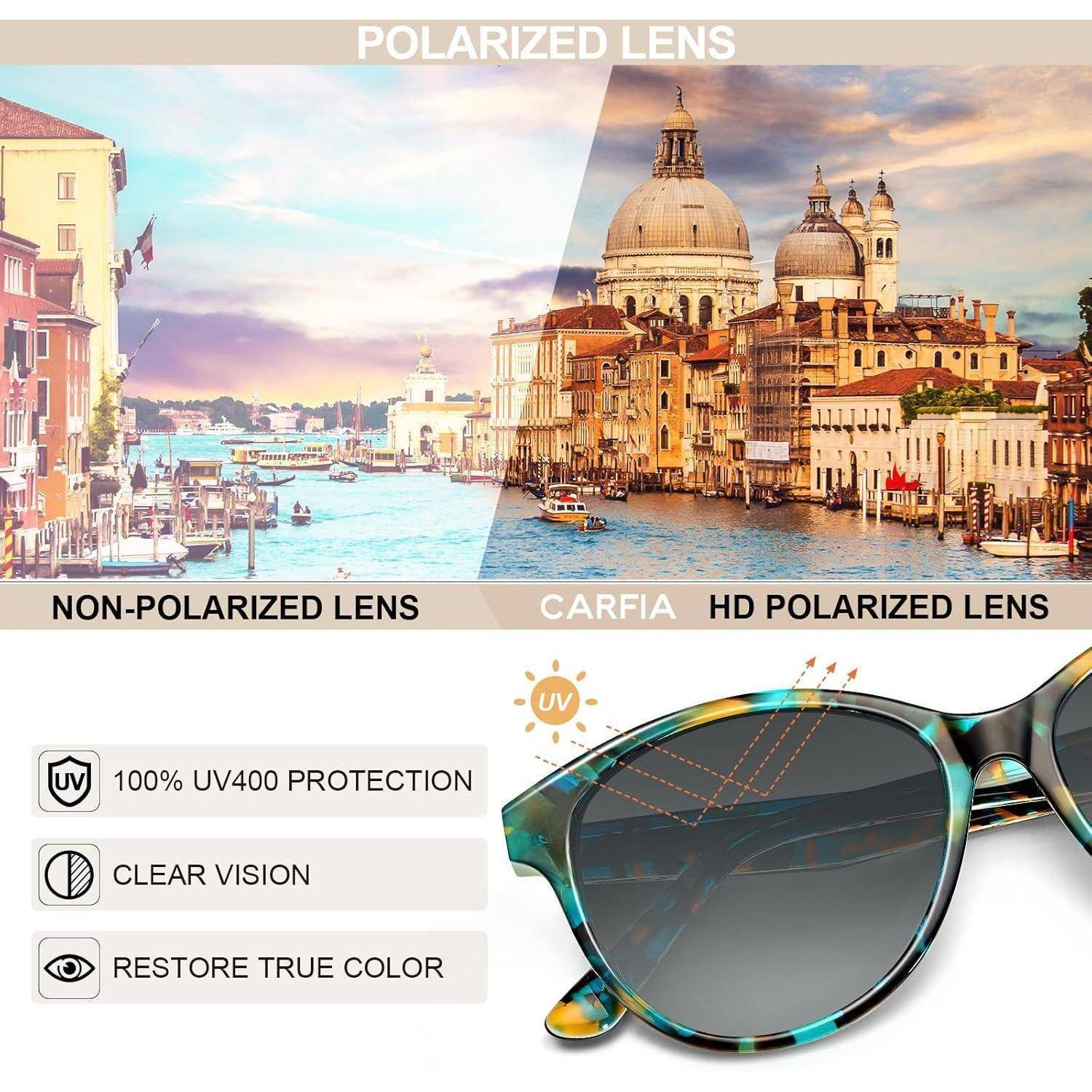 Verspiegelte Polarisierte Sonnenbrille UV400 Blumenmuster Cat Eye