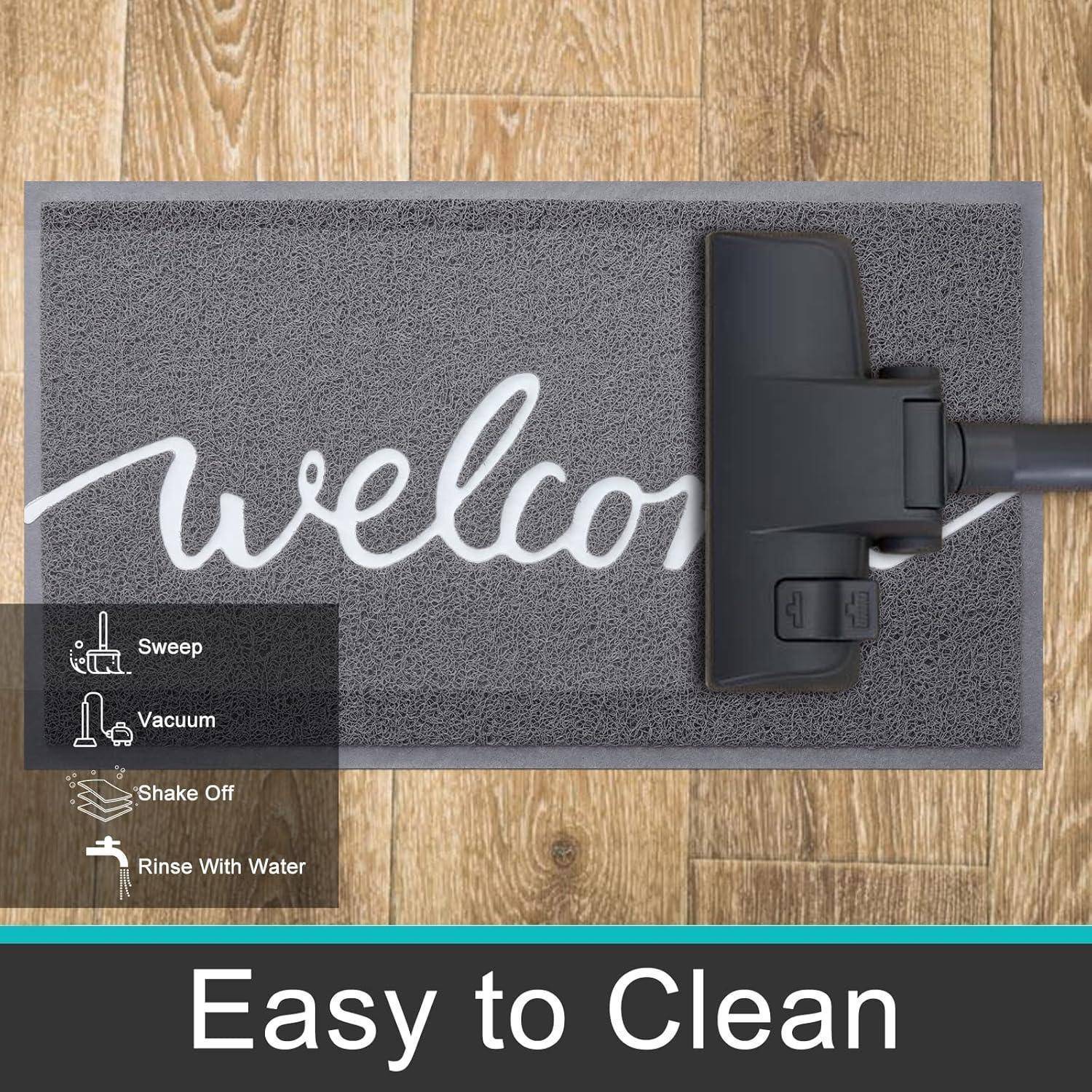 Fußmatte Schmutzfangmatte 80 x 120 cm (Rechteckig) Grau-weiß Welcome