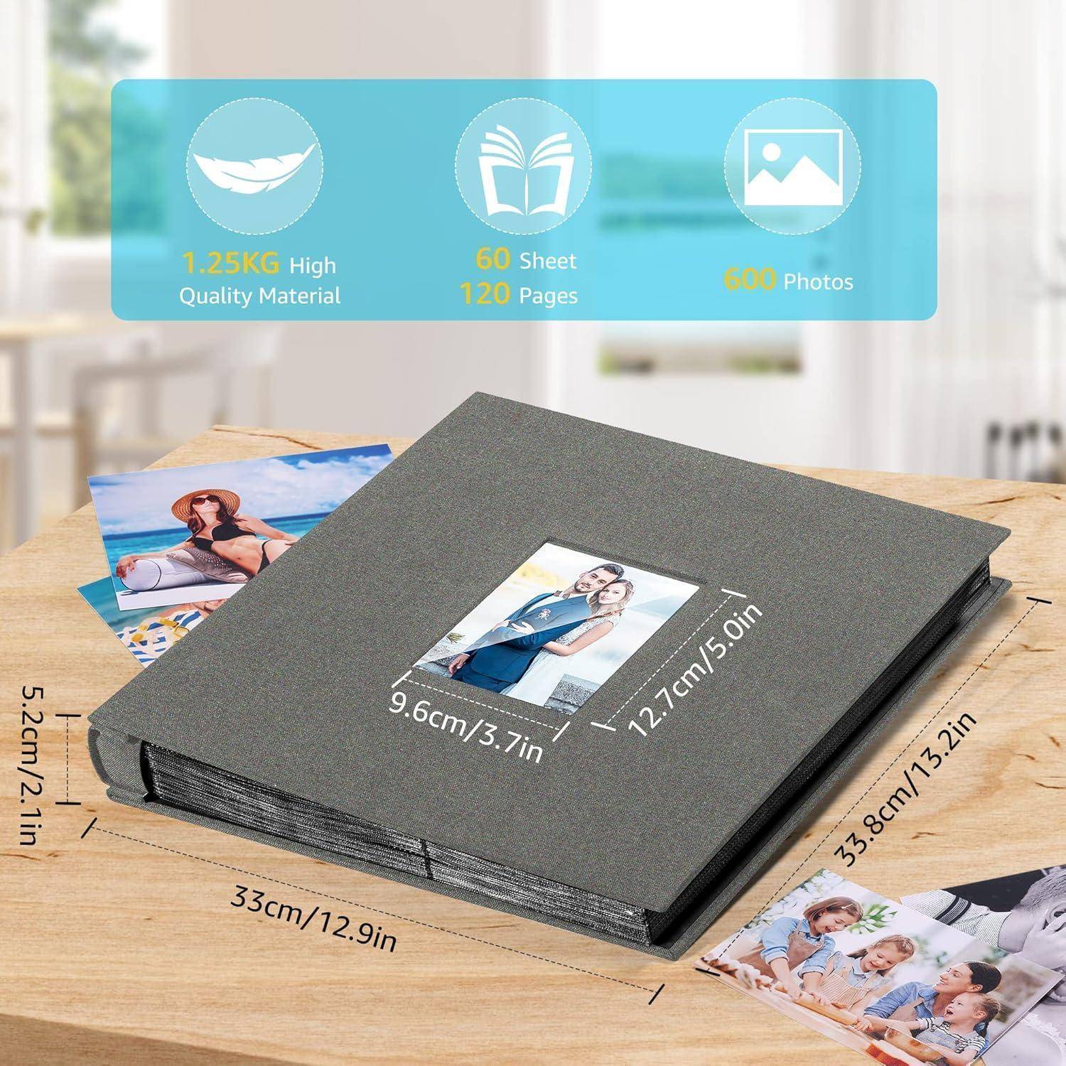 Fotoalbum Einsteckalbum 10x15 Leinenbindung 600 Fotos Dunkelgrau