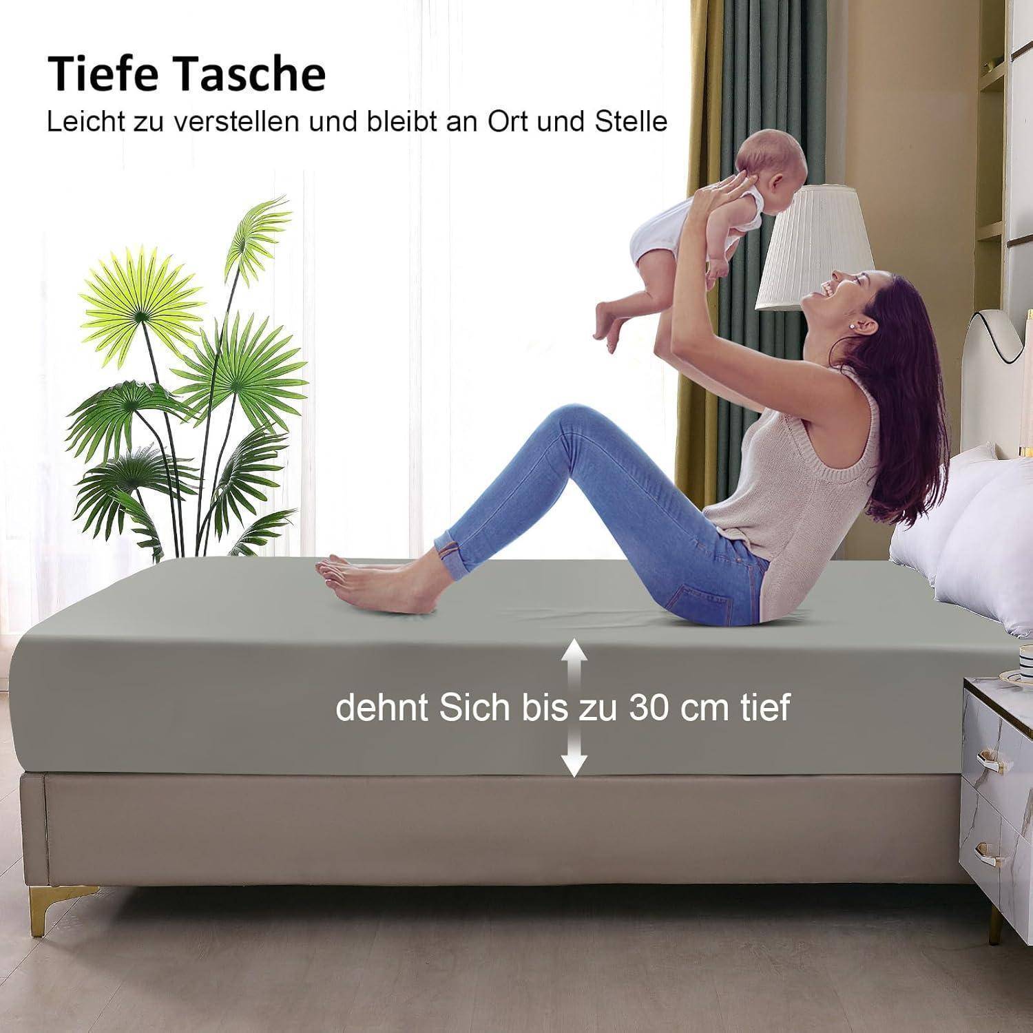 Wasserdichter Matratzenschoner 90x200cm Spannbettlaken atmungsaktive