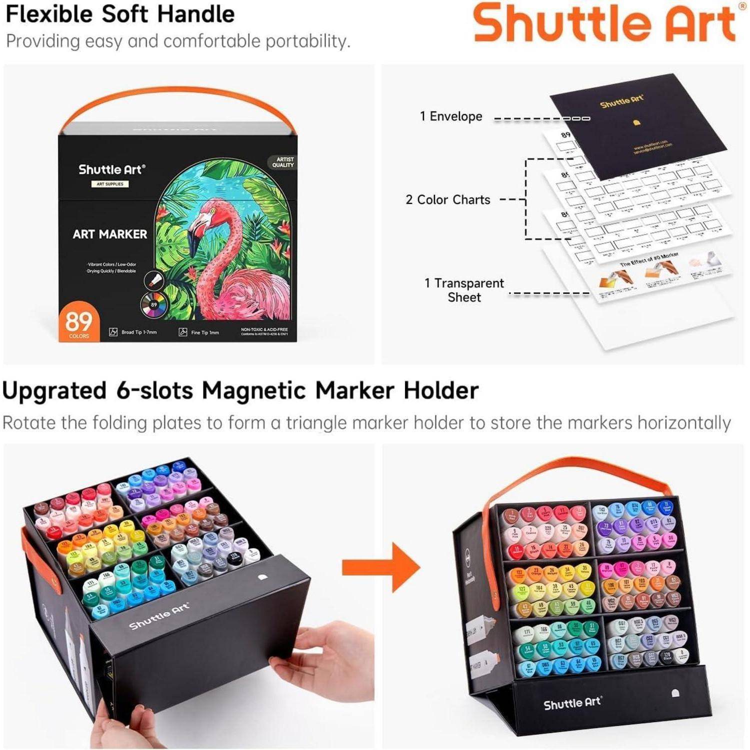88 Bunte Alkohol Marker Set mit Blender, doppelseitig