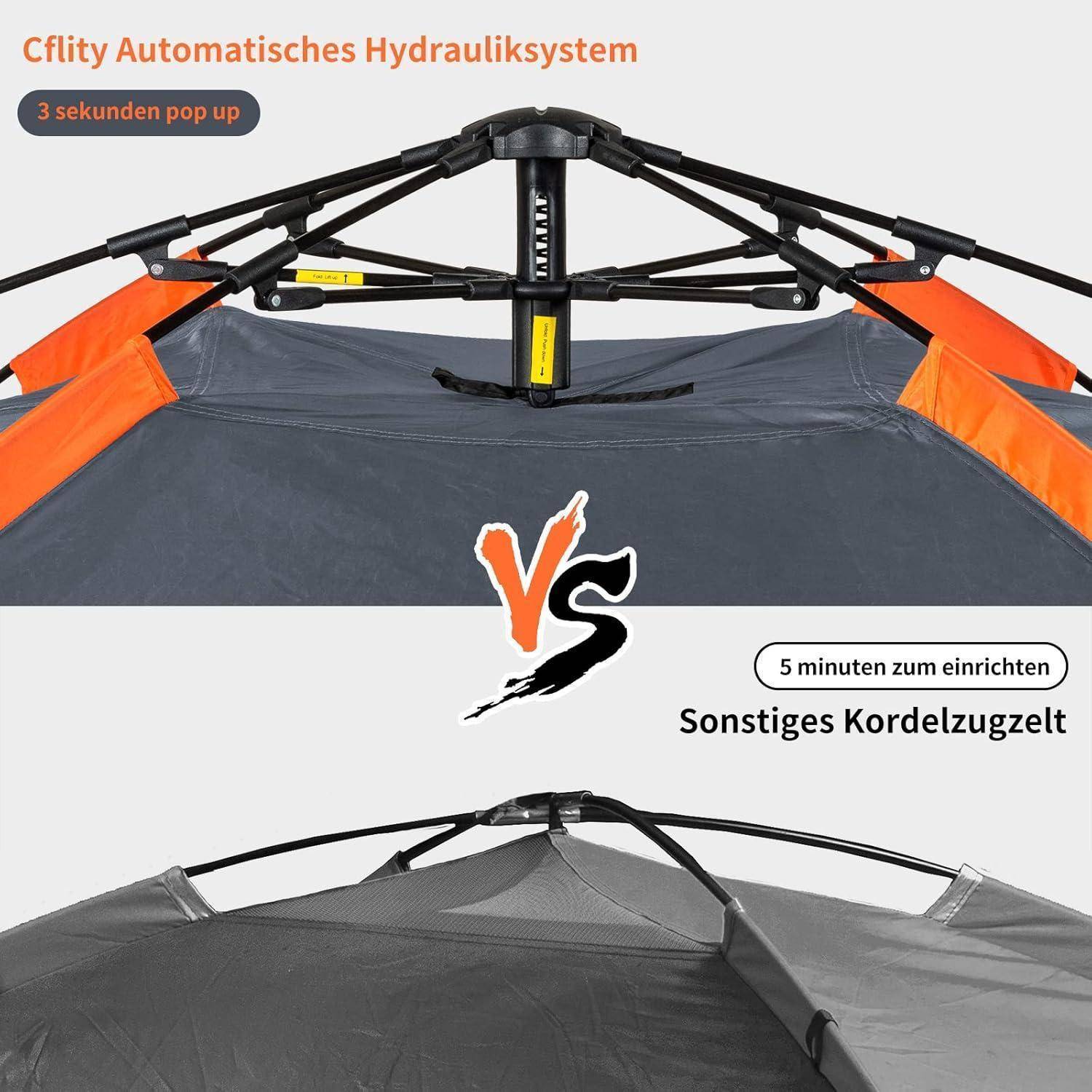 Camping Zelt 3 Personen Pop Up Wasserdicht 4 Jahreszeiten Backpacking