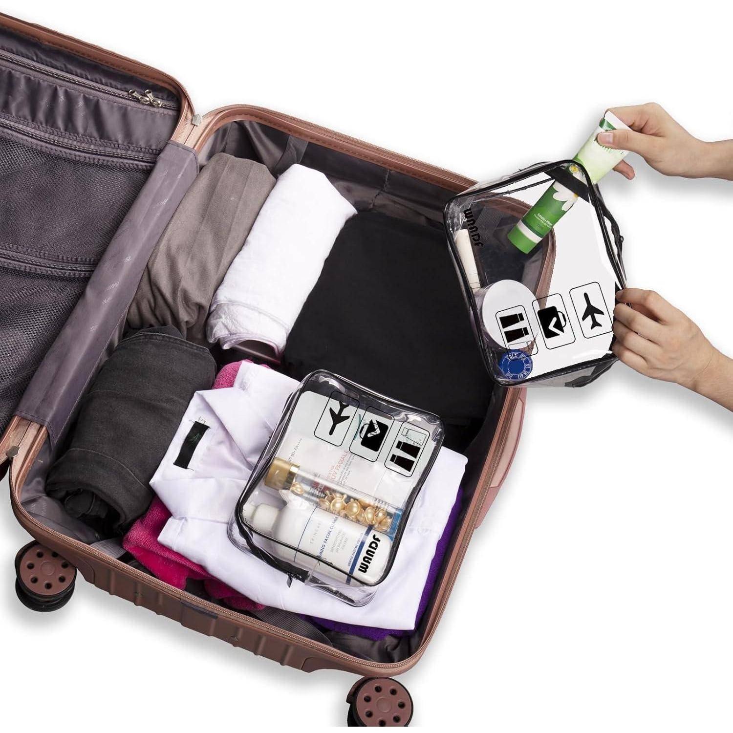 Kulturbeutel Transparent Handgepäck-Reisezubehör 2er Pack Schwarz