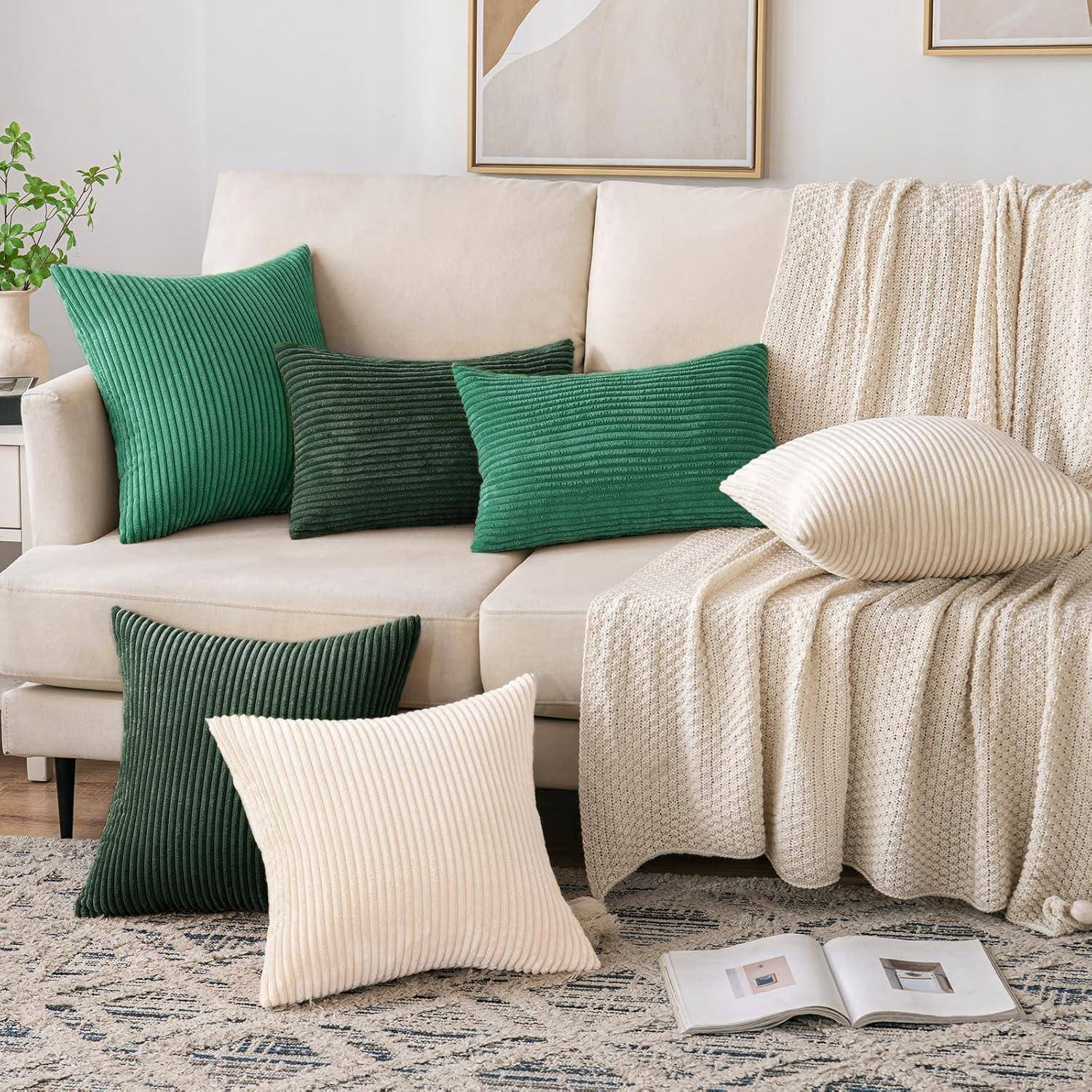 Kissenbezüge Kordsamt Beige 30x50cm 2er Set