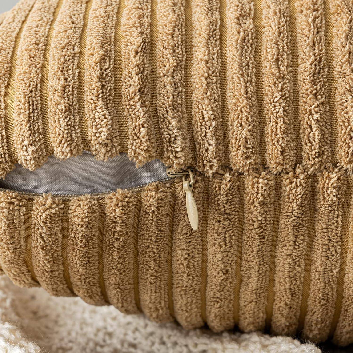 Kordsamt Kissenbezug 30x50 cm Taupe 2er Set weich Dekorative