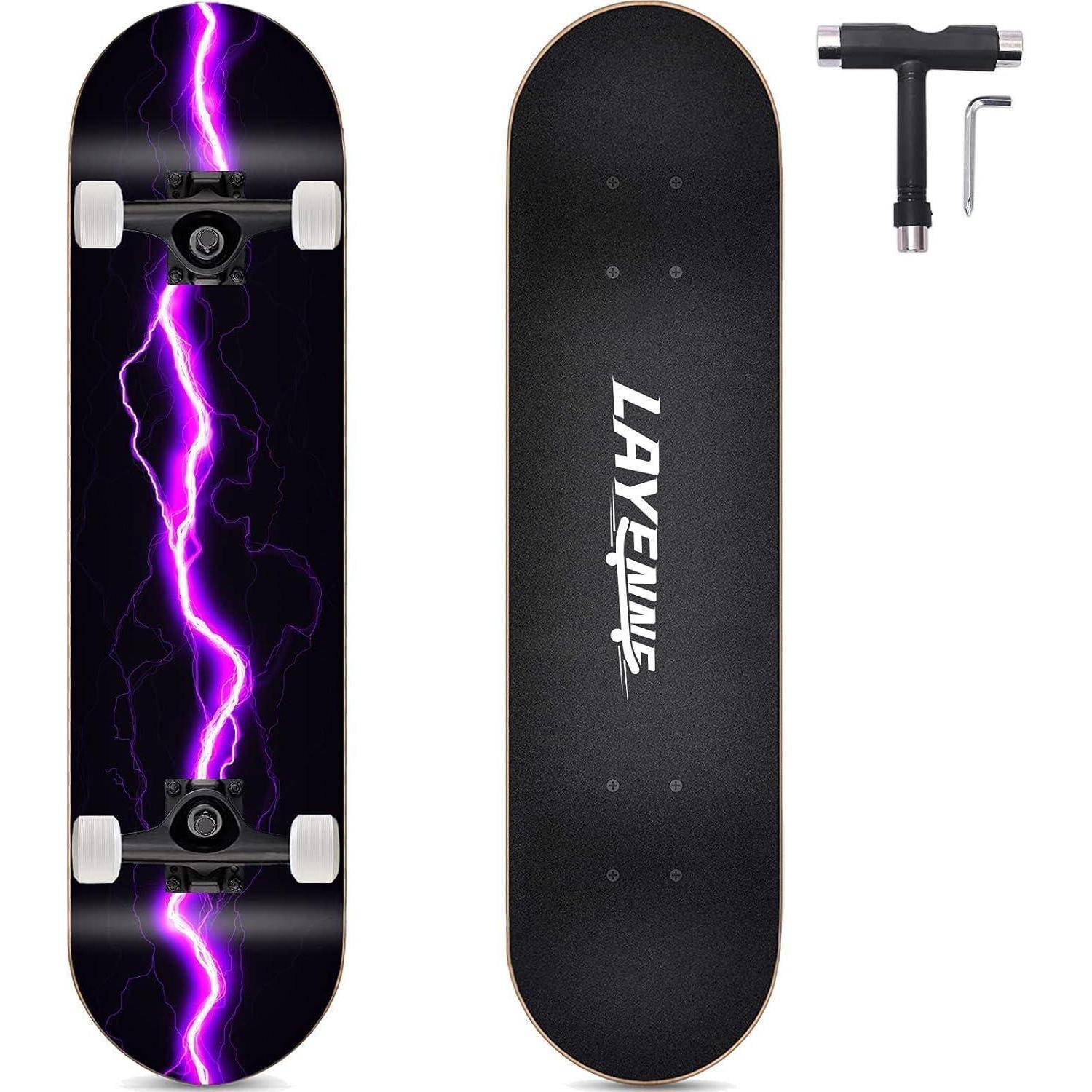 Skateboard Blitz 31 x 8 Zoll 8-lagiges Ahornbrett für Jungen Mädchen