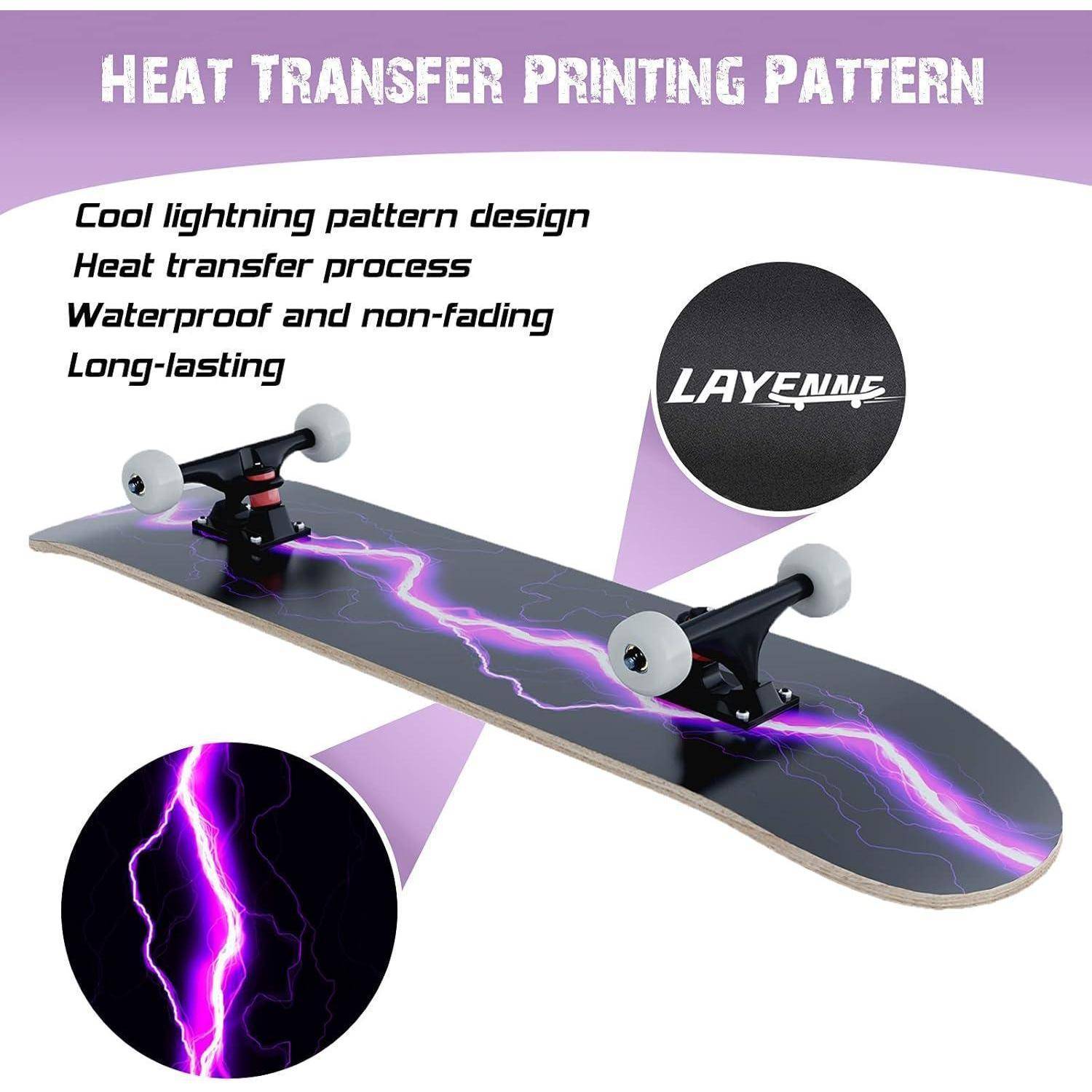 Skateboard Blitz 31 x 8 Zoll 8-lagiges Ahornbrett für Jungen Mädchen
