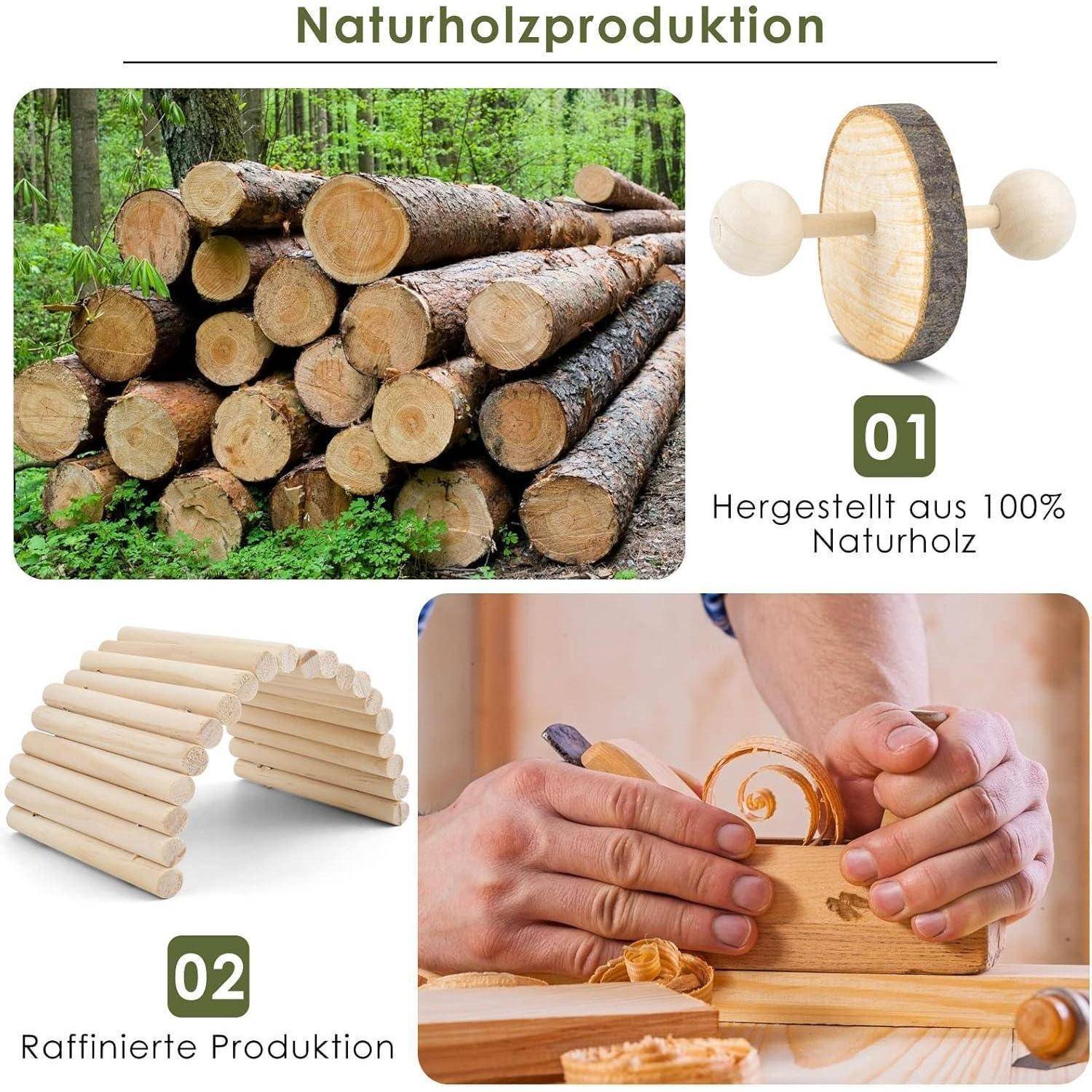 Hamster Spielzeug Holz Kauspielzeug Natur für Kleintiere 12