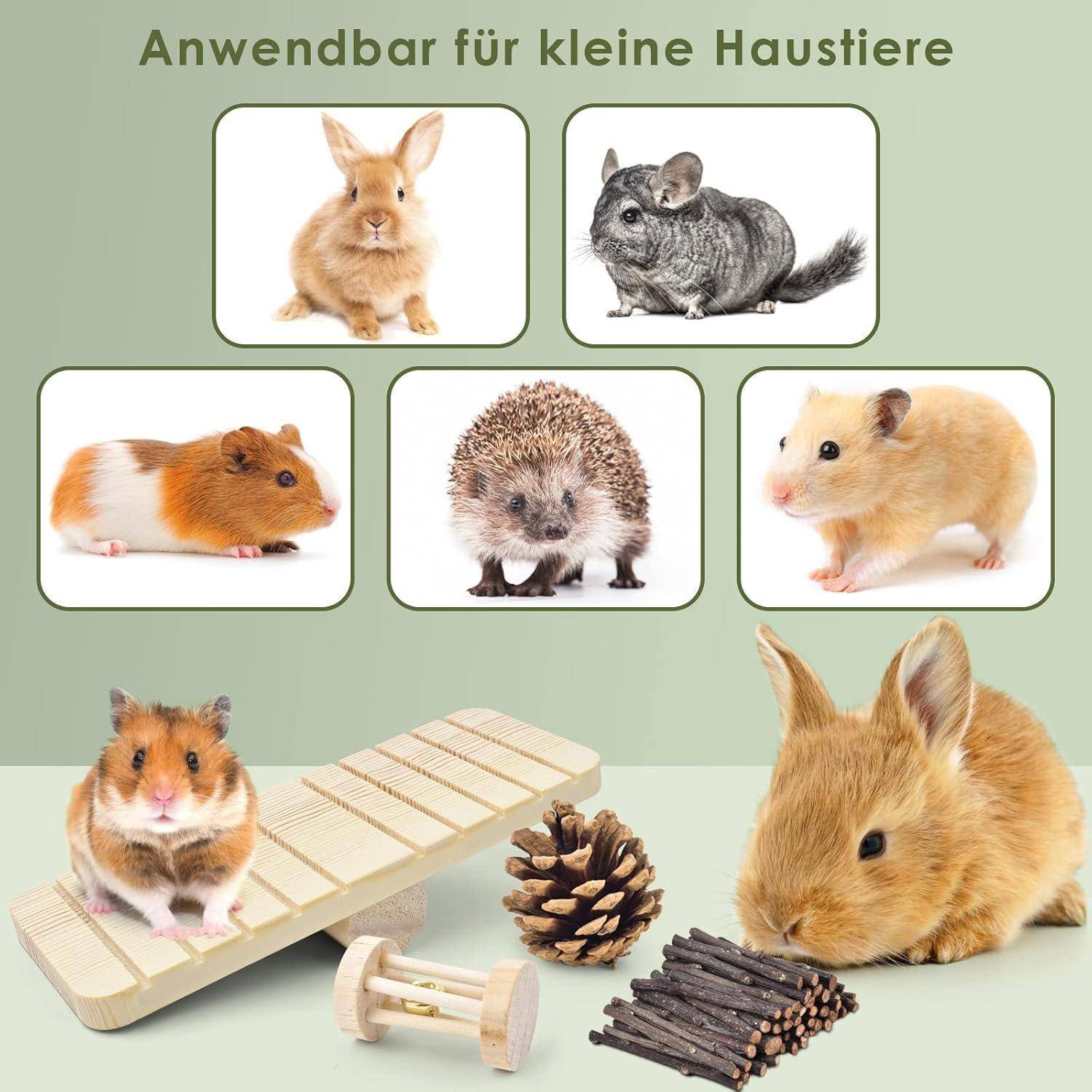 Hamster Spielzeug Holz Kauspielzeug Natur für Kleintiere 12