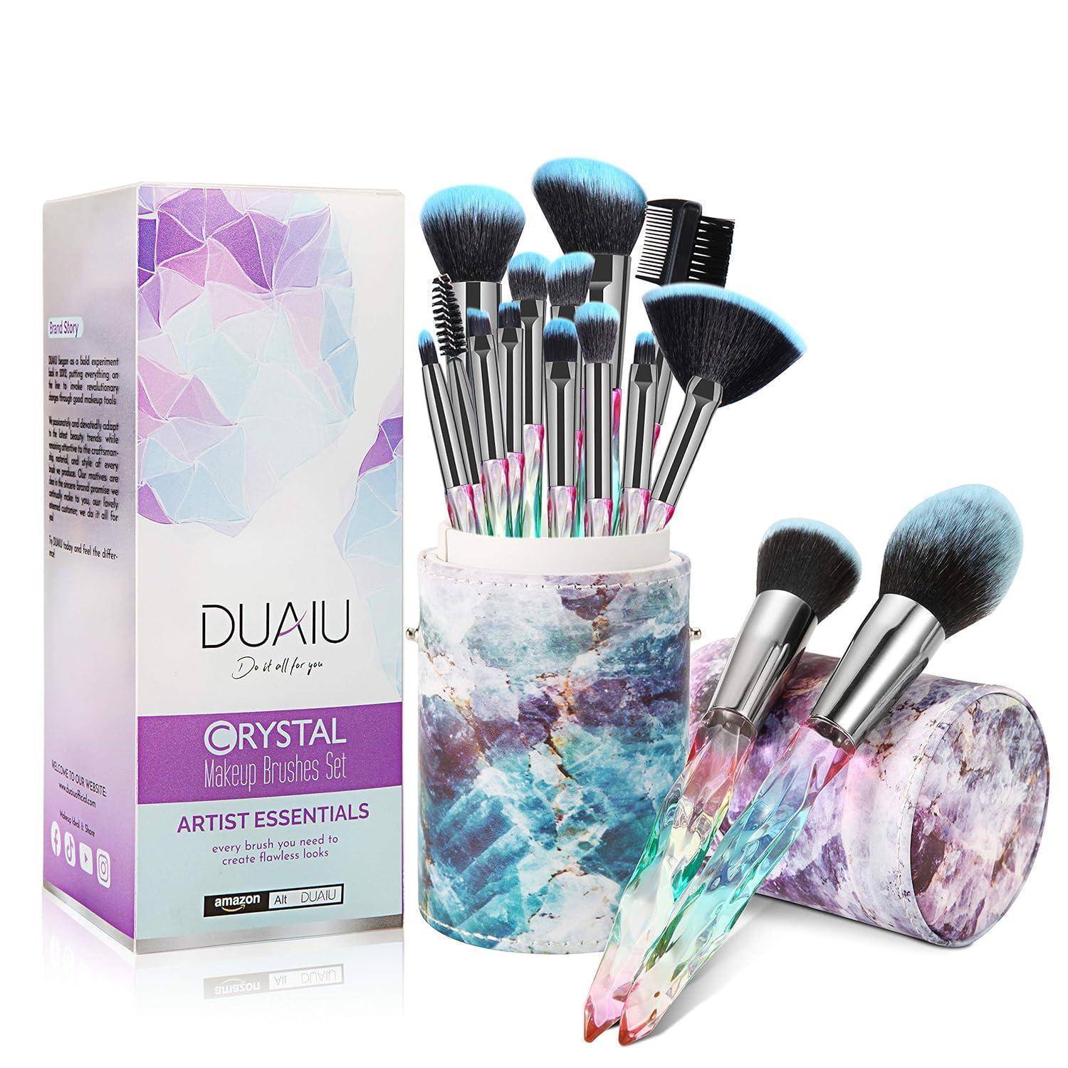 Makeup Pinselset 15tlg. Premium Synthetik Kristallgriff mit