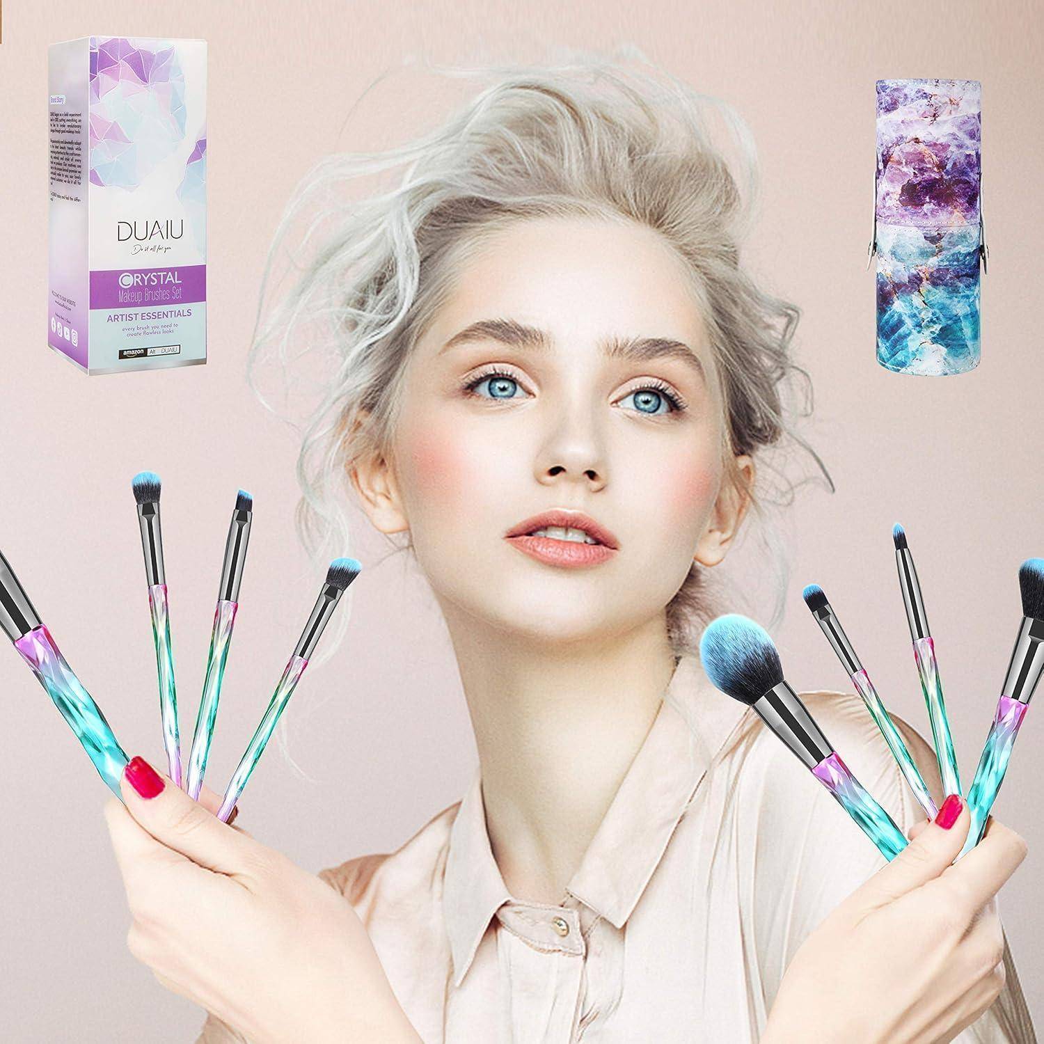 Makeup Pinselset 15tlg. Premium Synthetik Kristallgriff mit