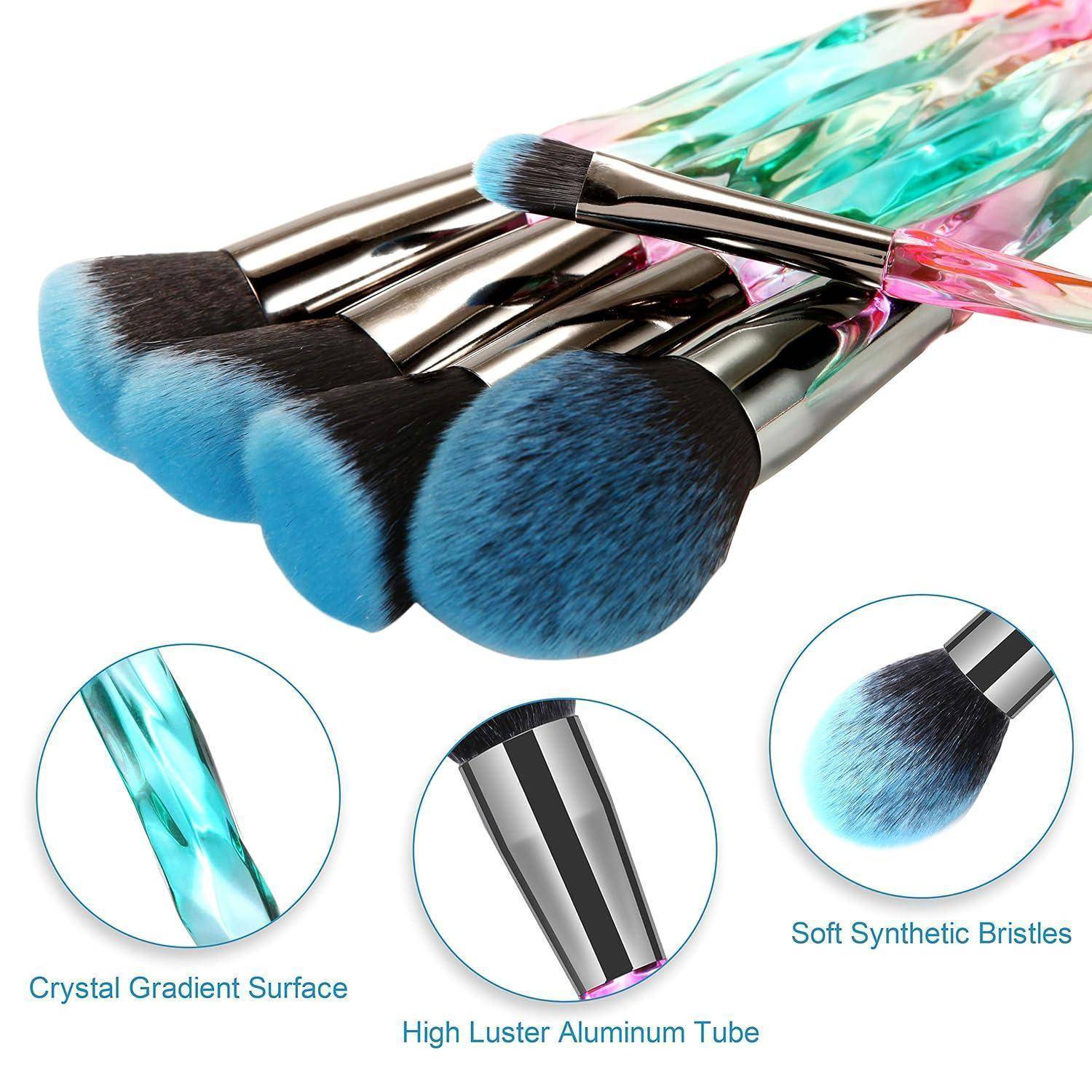 Makeup Pinselset 15tlg. Premium Synthetik Kristallgriff mit