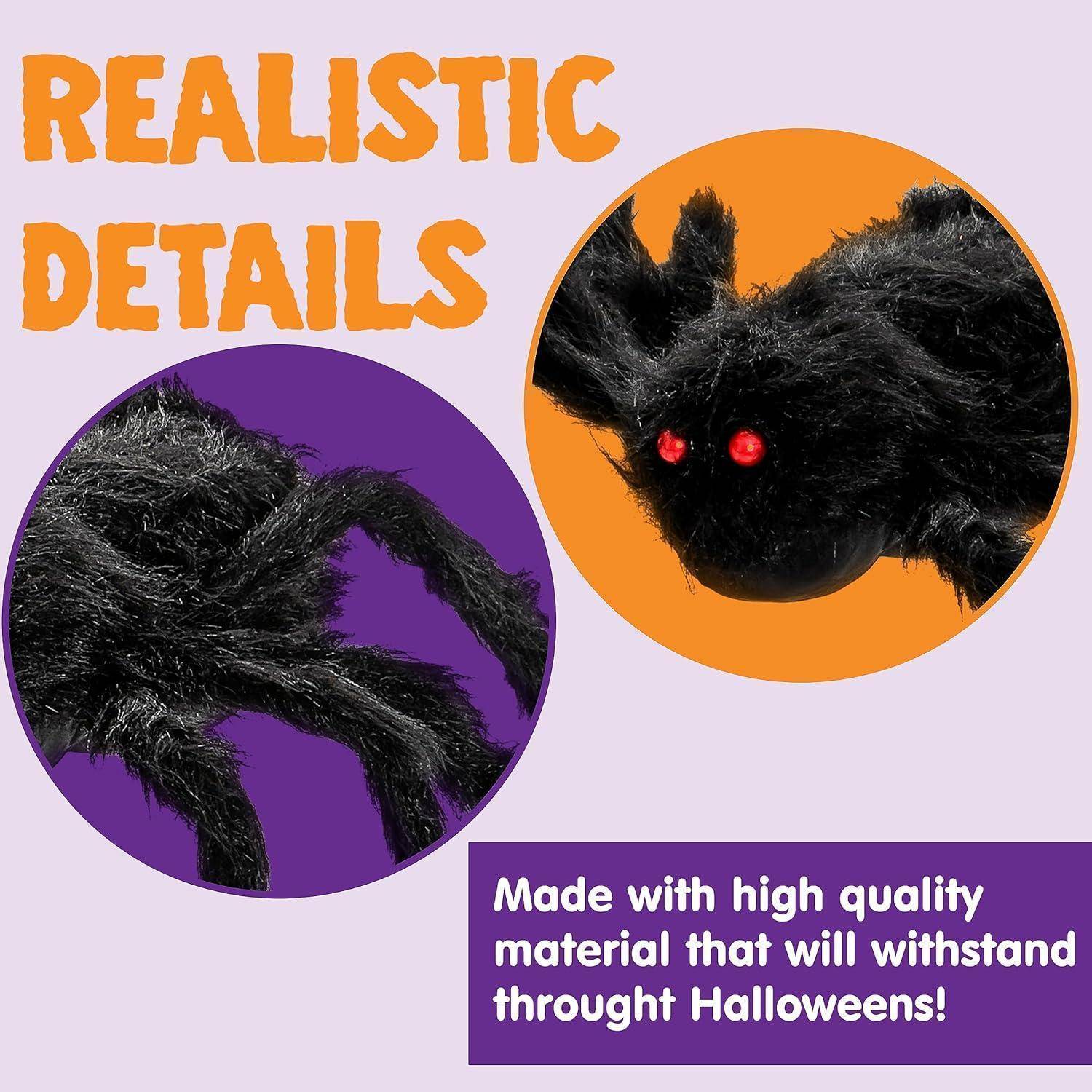 Große Spinne mit roten Augen 2m für Halloween Dekorationen innen