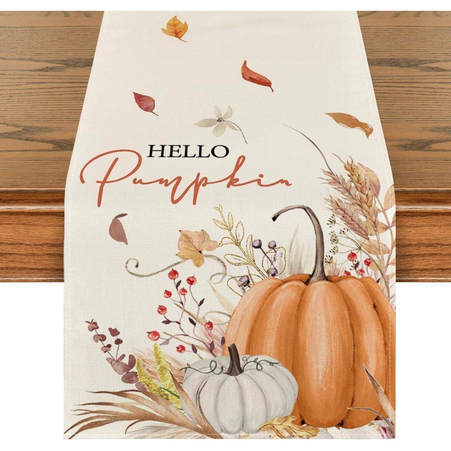 Tischläufer mit Herbstmotiv mit dem Text 