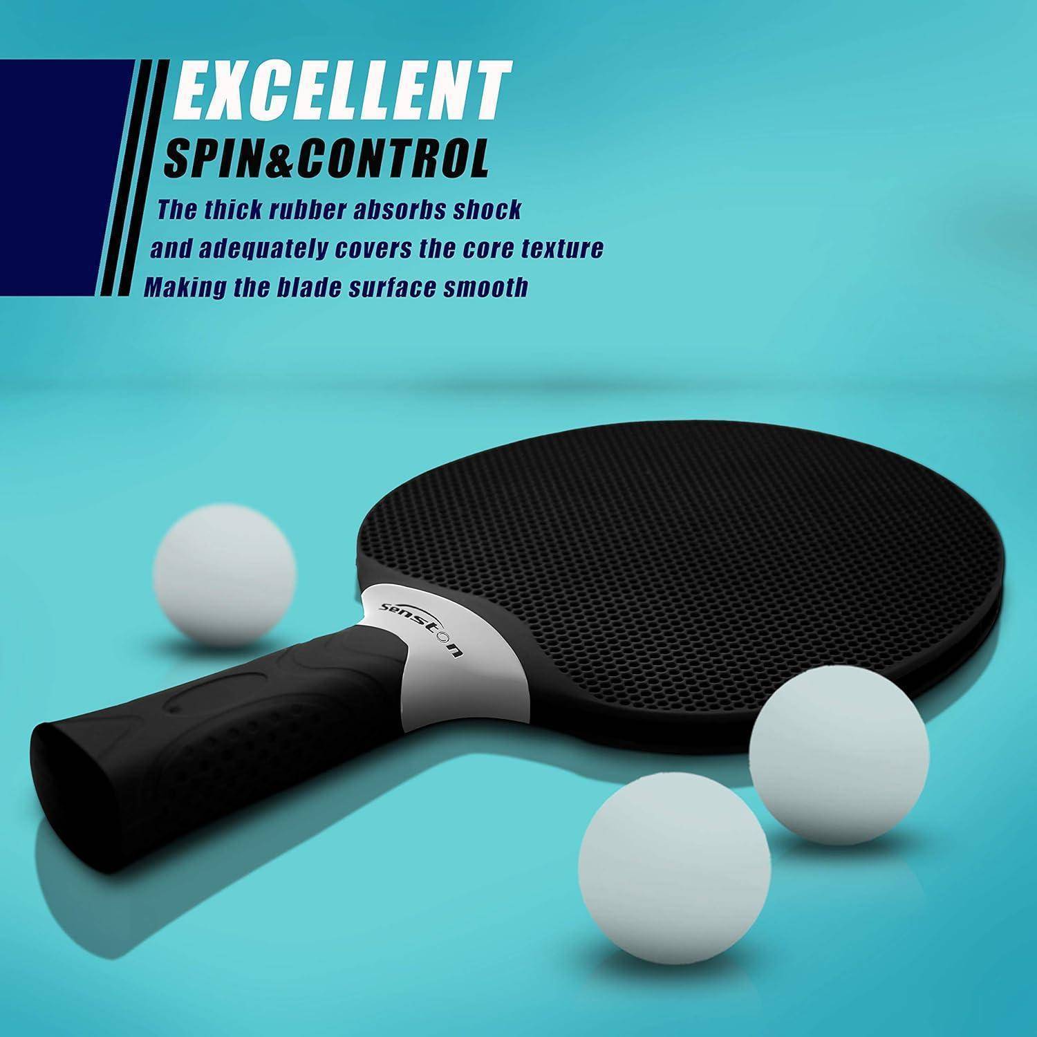 Tischtennisschläger Set Verbundgummi 2 4 Spieler Outdoor Schwarz-net