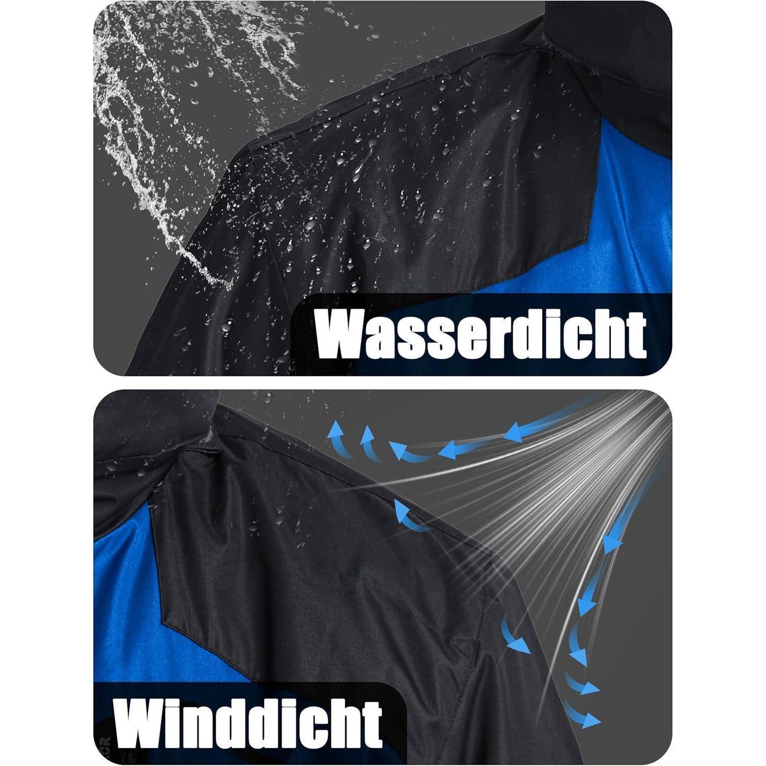 Herren Winter Skijacke Fleece Gefüttert Outdoor Wasserdicht Blau XL