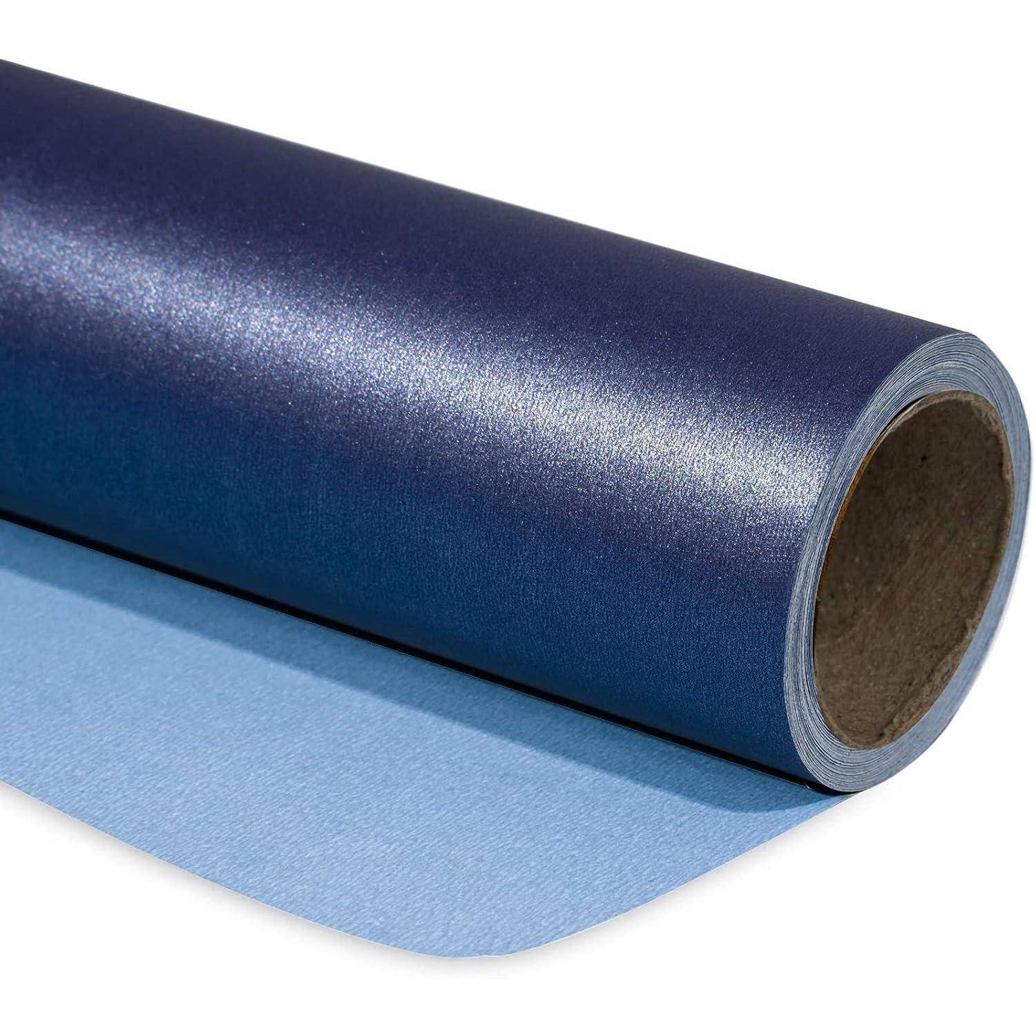 Marineblaues Mattes Geschenkpapier Minirolle Perlmutt Glanzpapier