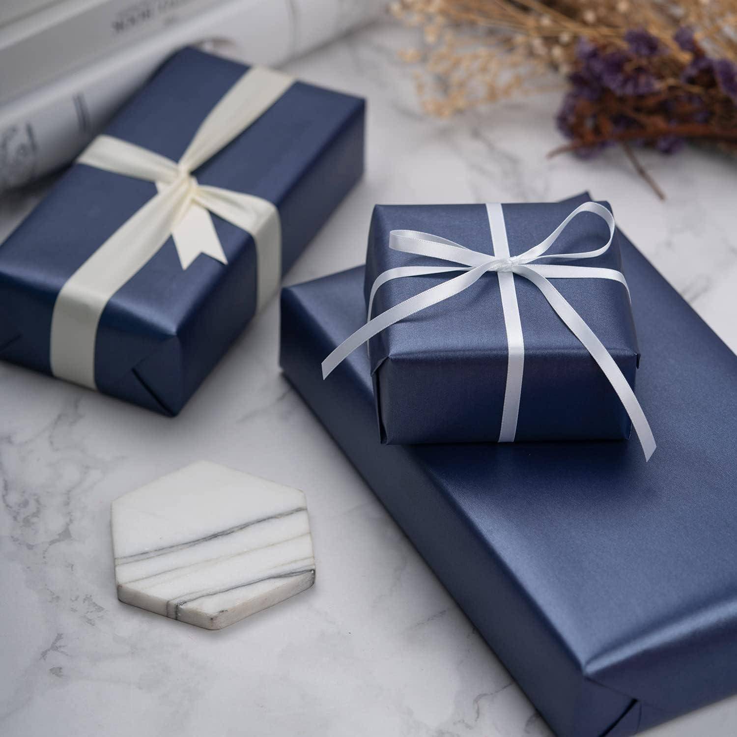 Marineblaues Mattes Geschenkpapier Minirolle Perlmutt Glanzpapier