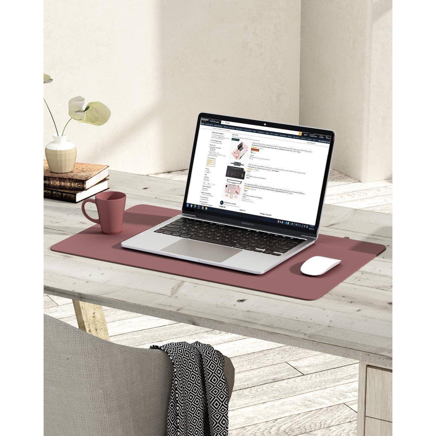 Schreibtischunterlage Mauspad Leder Wildleder Office Mousepad Laptop