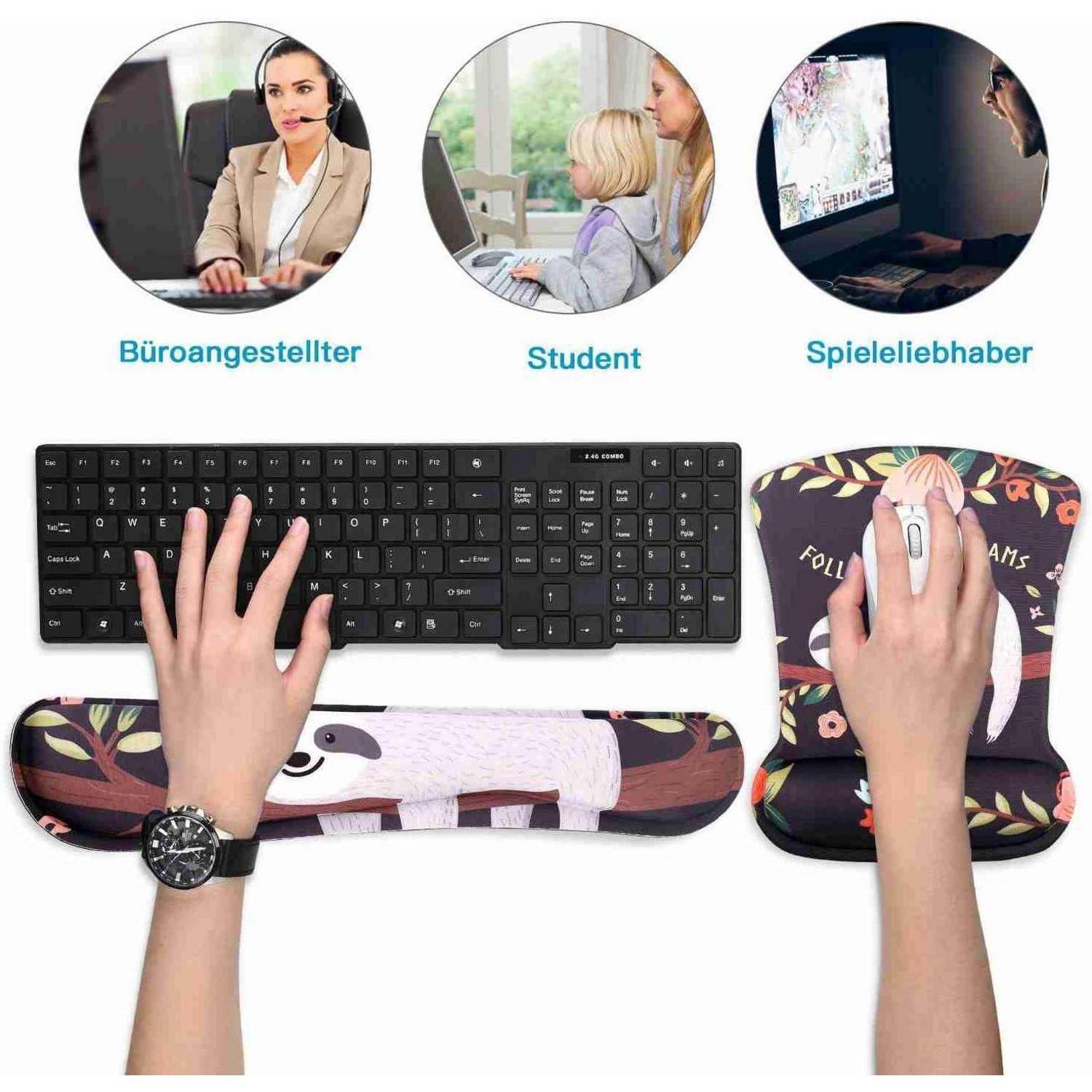 Mauspad ergonomisch Gelkissen Handauflage Tastatur Set MC-310