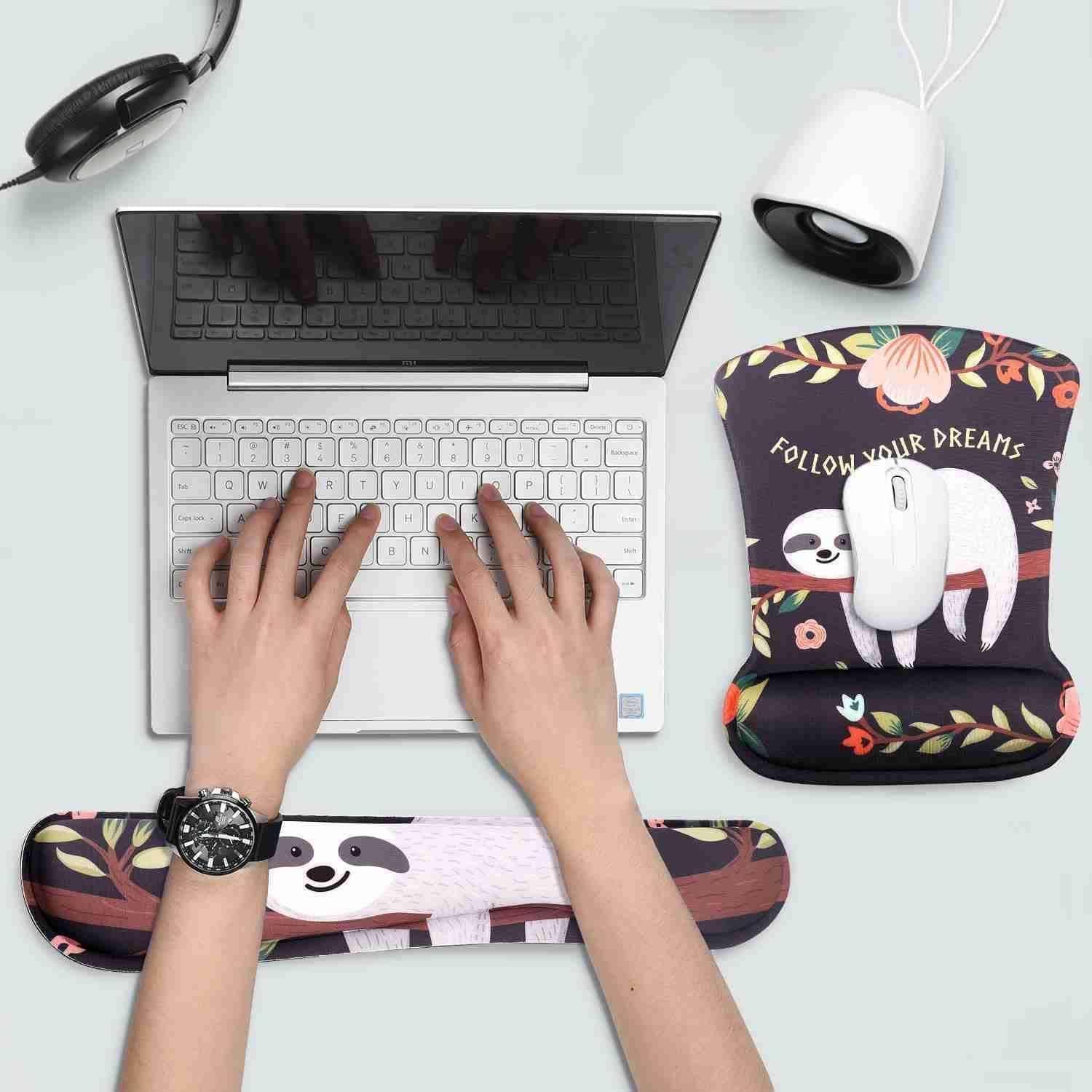 Mauspad ergonomisch Gelkissen Handauflage Tastatur Set MC-310
