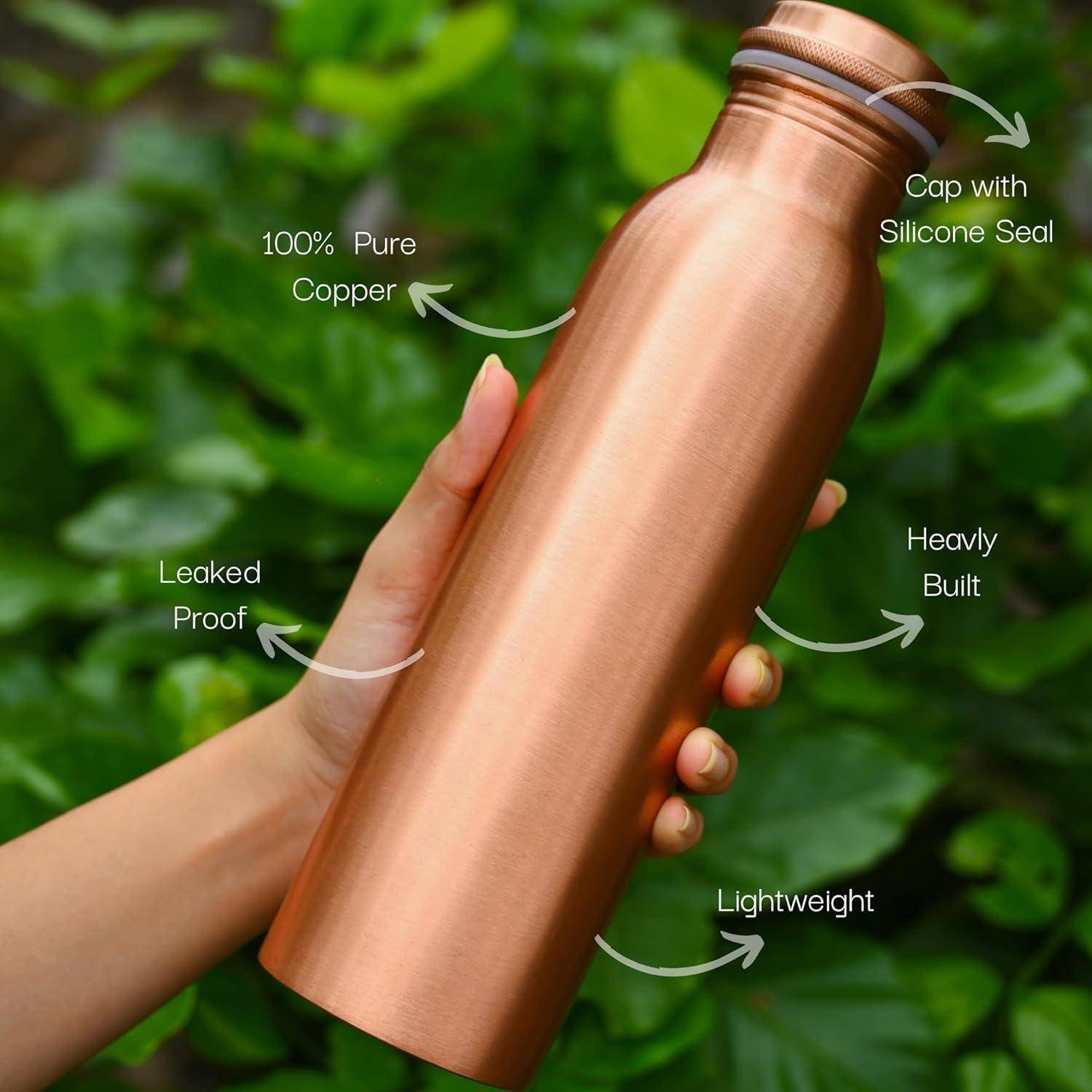 Kupfer-Wasserflasche 34 oz Ayurveda Gesundheitskrug Sport Yoga