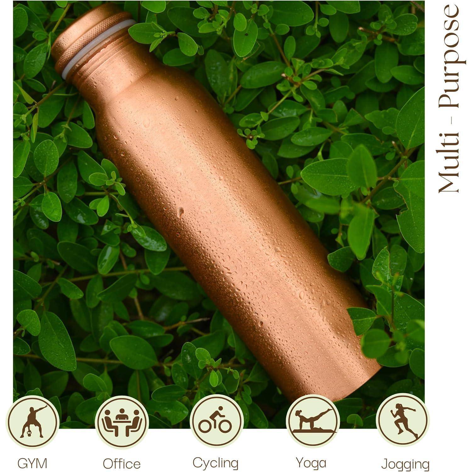Kupfer-Wasserflasche 34 oz Ayurveda Gesundheitskrug Sport Yoga