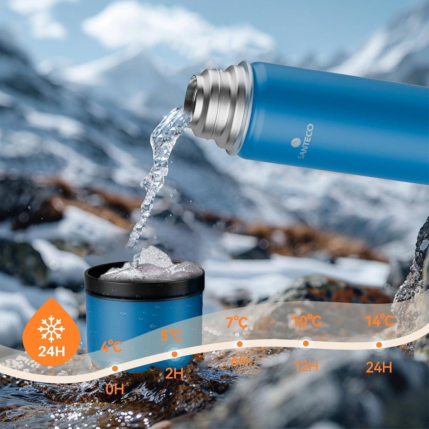 Thermoskanne 1l Edelstahl Auslaufsicher Trinkflasche Trinkbecher