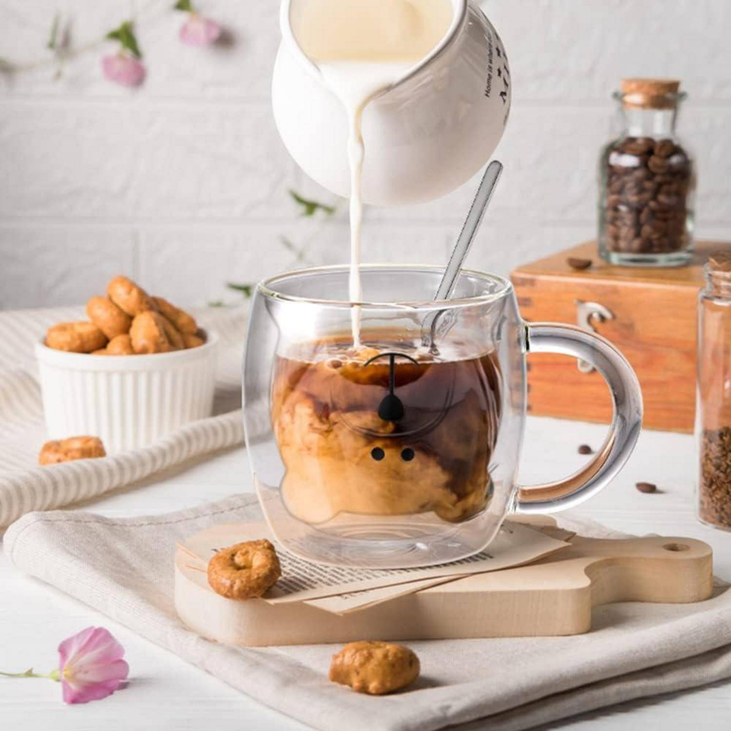 Süße Bär Doppelwandige Gläser 280ml Latte Macchiato Cappuccino Tasse